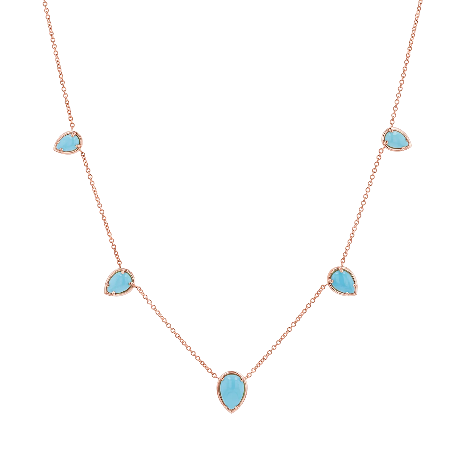 Turquoise Tear Drop Strand Necklace - Image 3