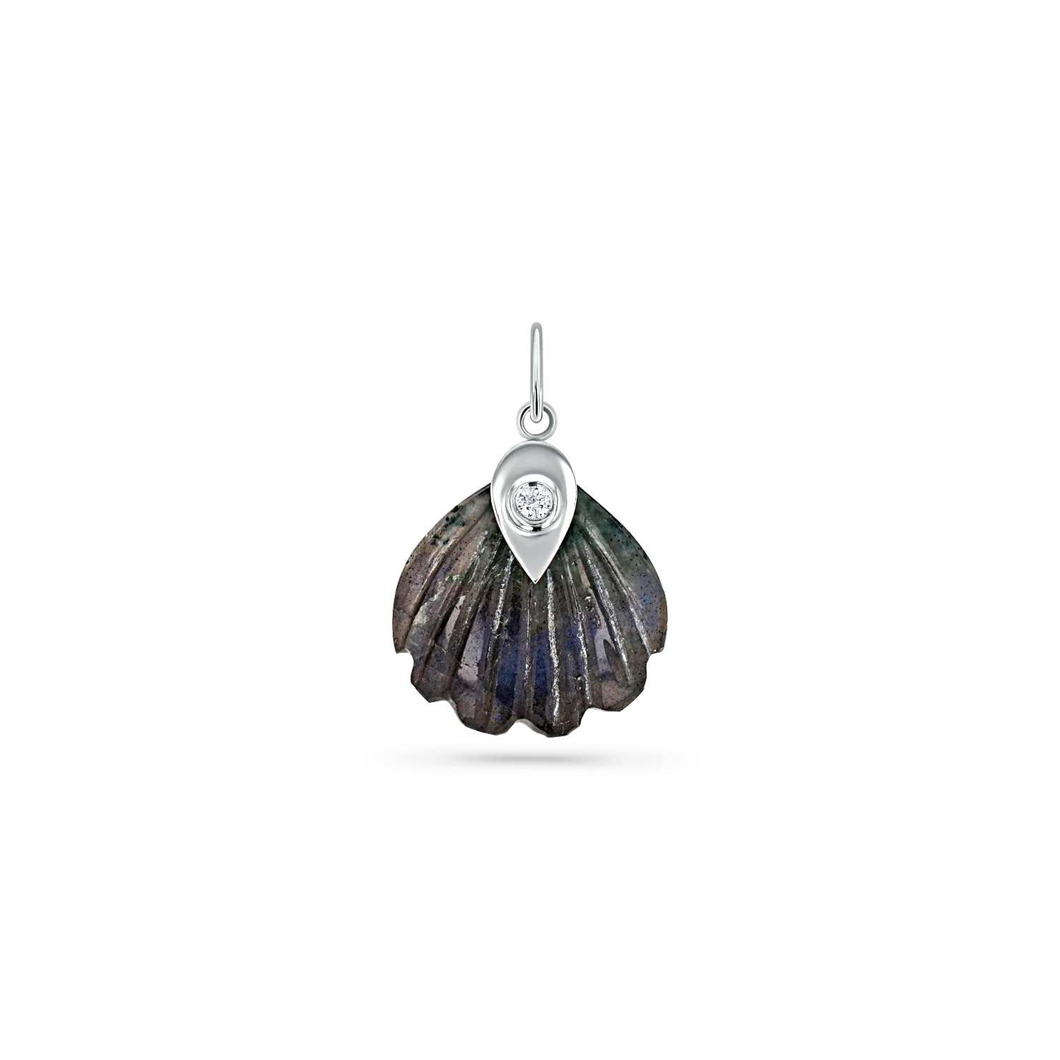 Venus Labradorite Shell Diamond Charm - Image 2