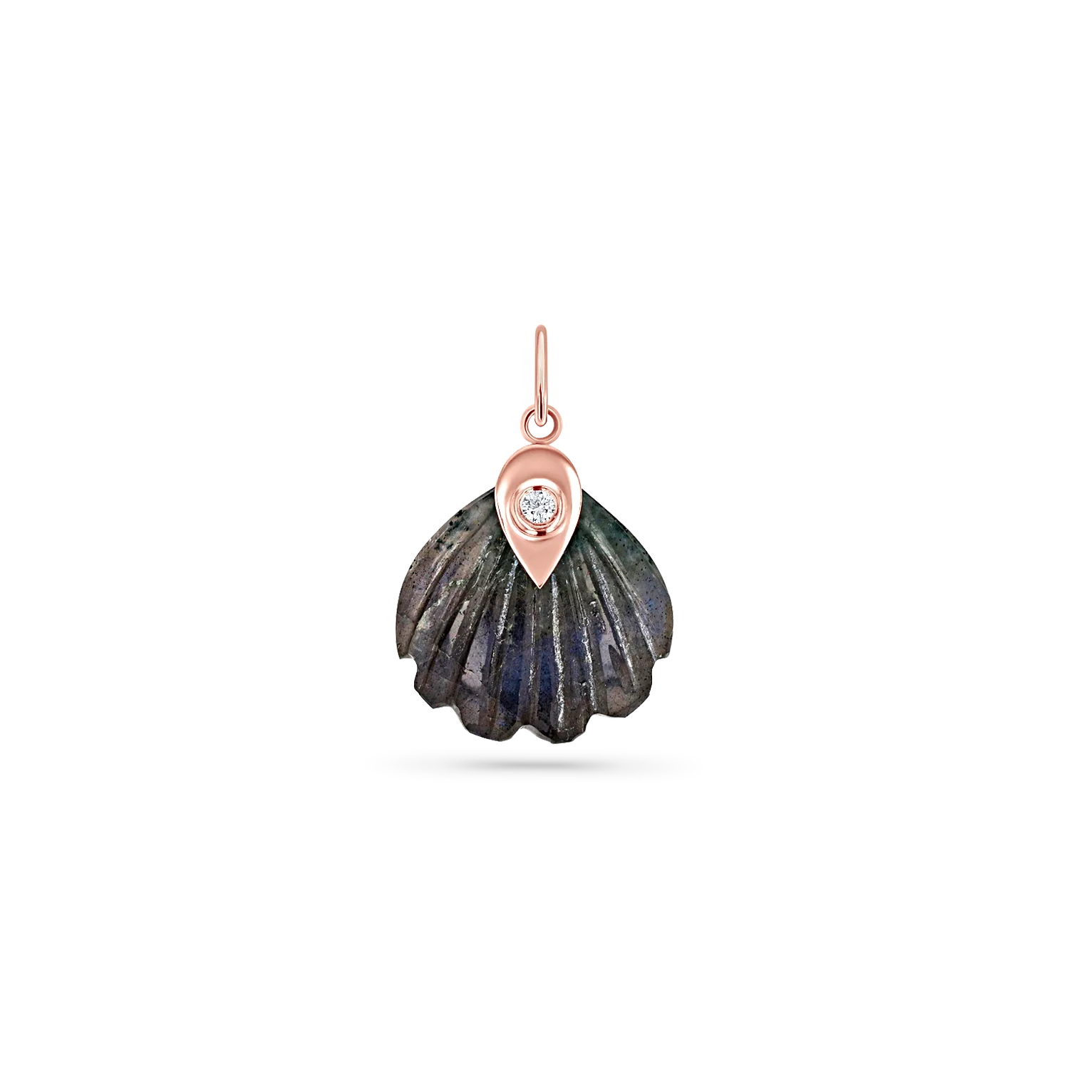 Venus Labradorite Shell Diamond Charm - Image 3