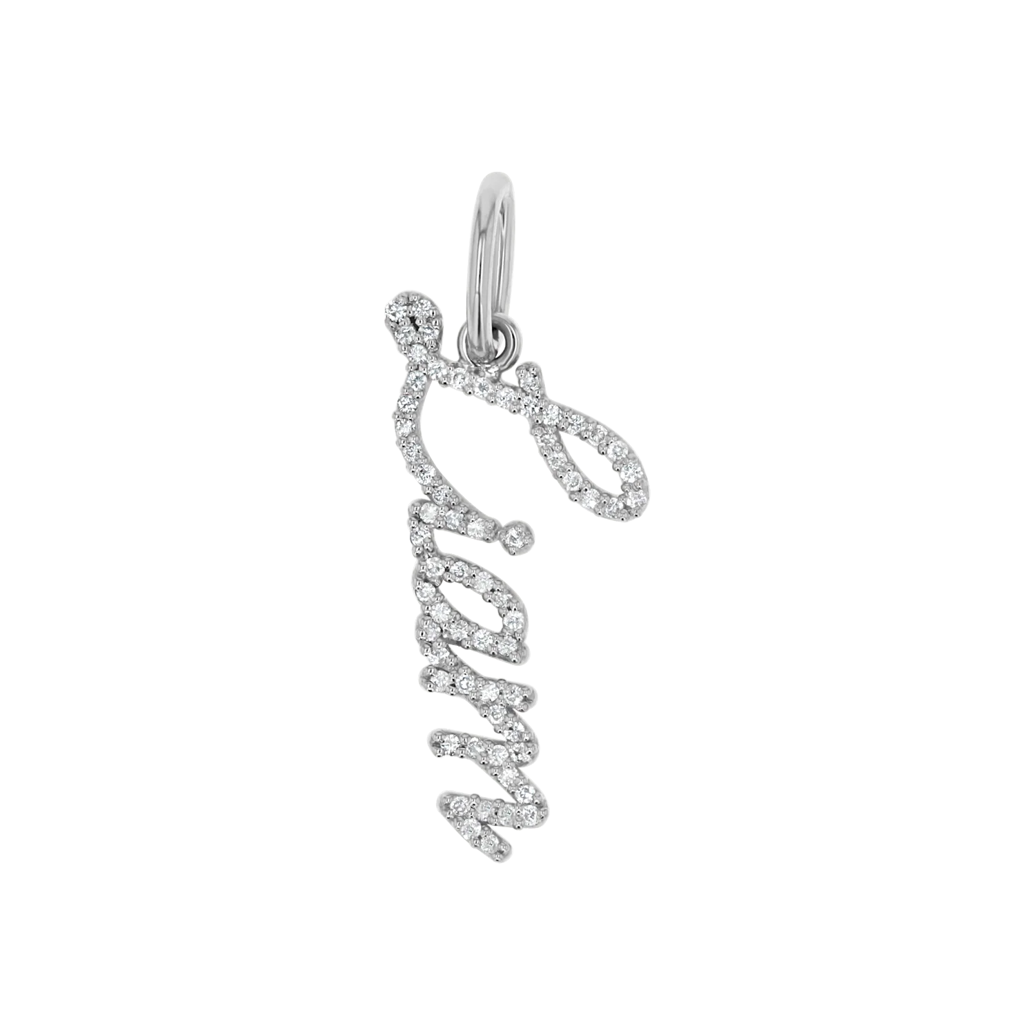 Vertical Diamond Script Name Charm - Image 2