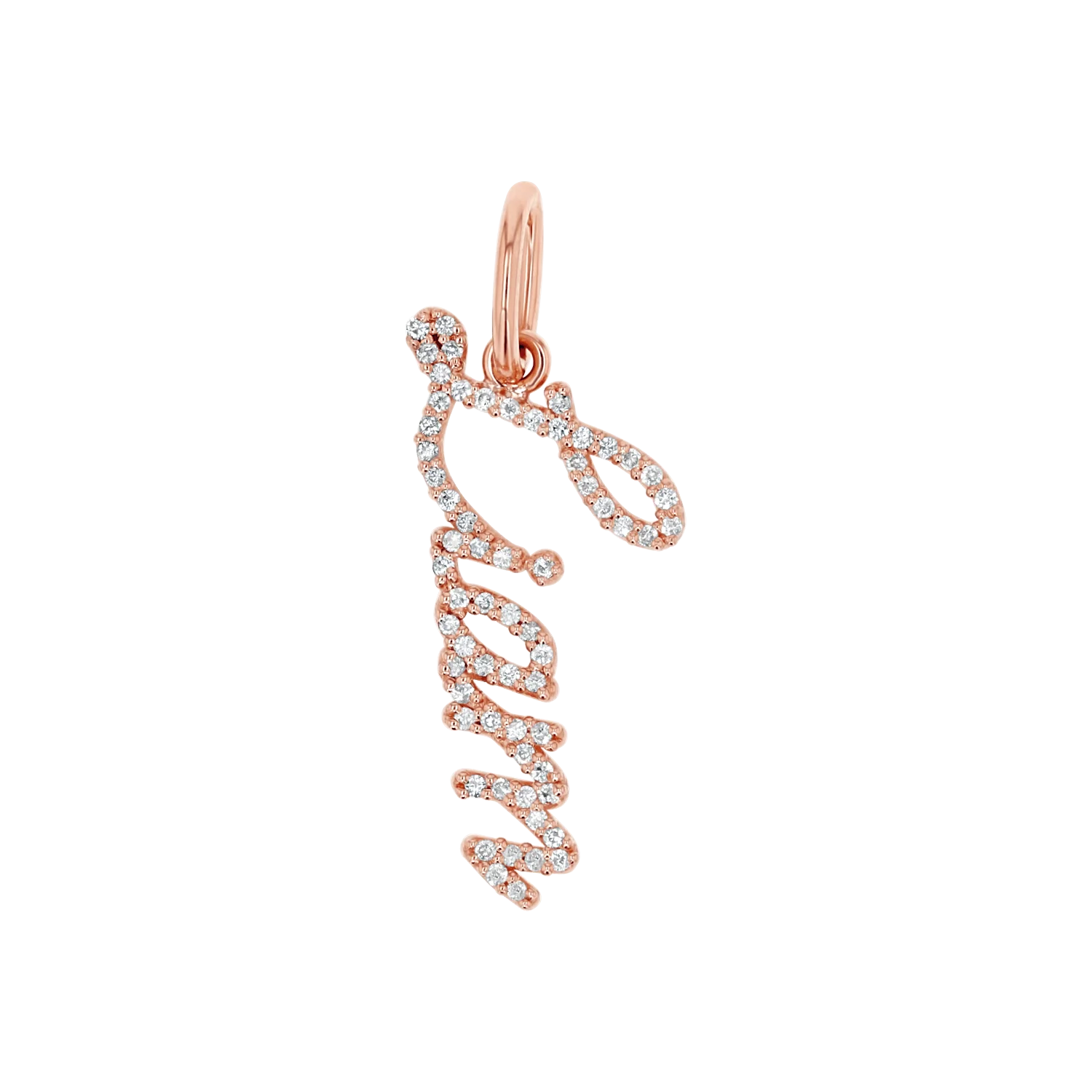 Vertical Diamond Script Name Charm - Image 3