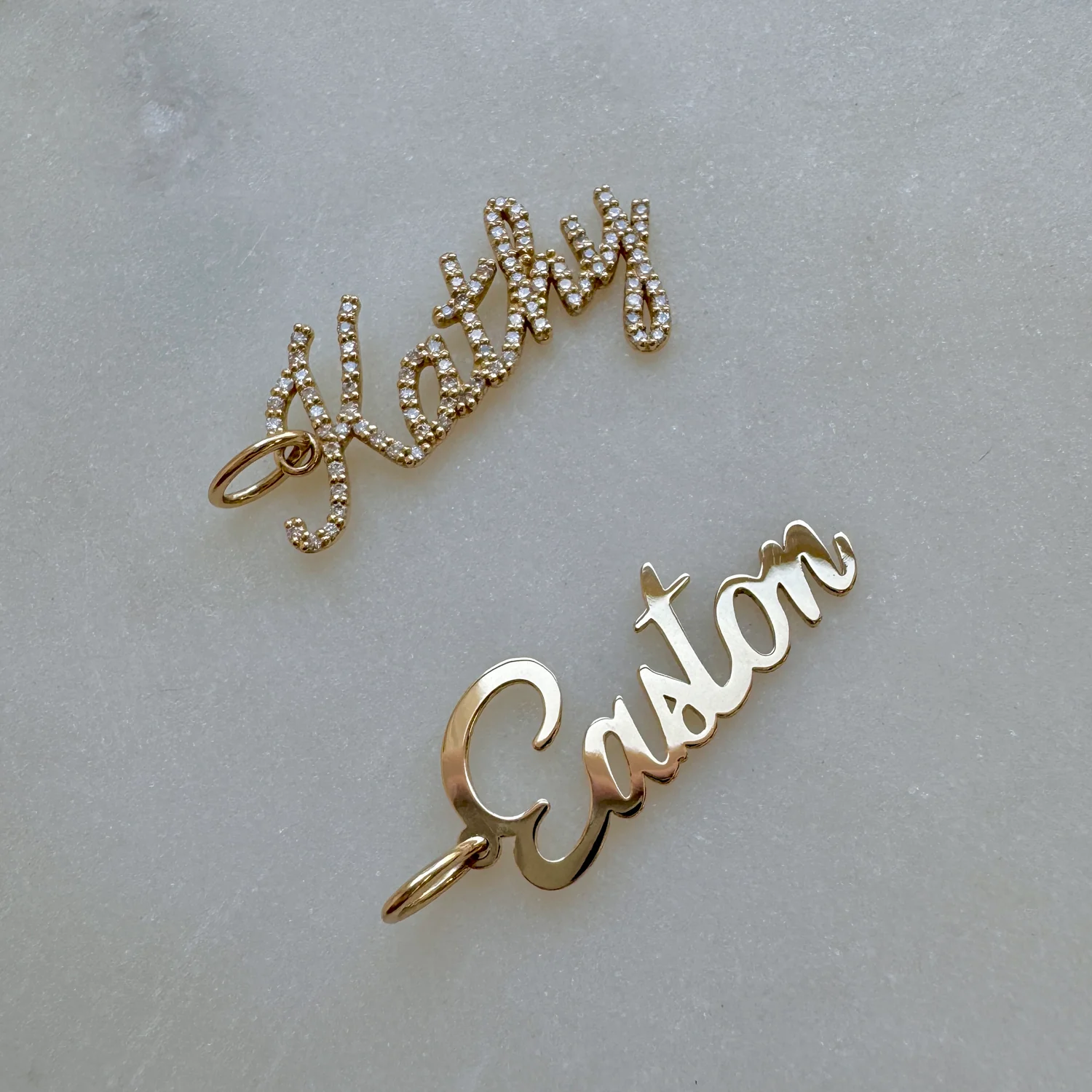 Vertical Diamond Script Name Charm - Image 6