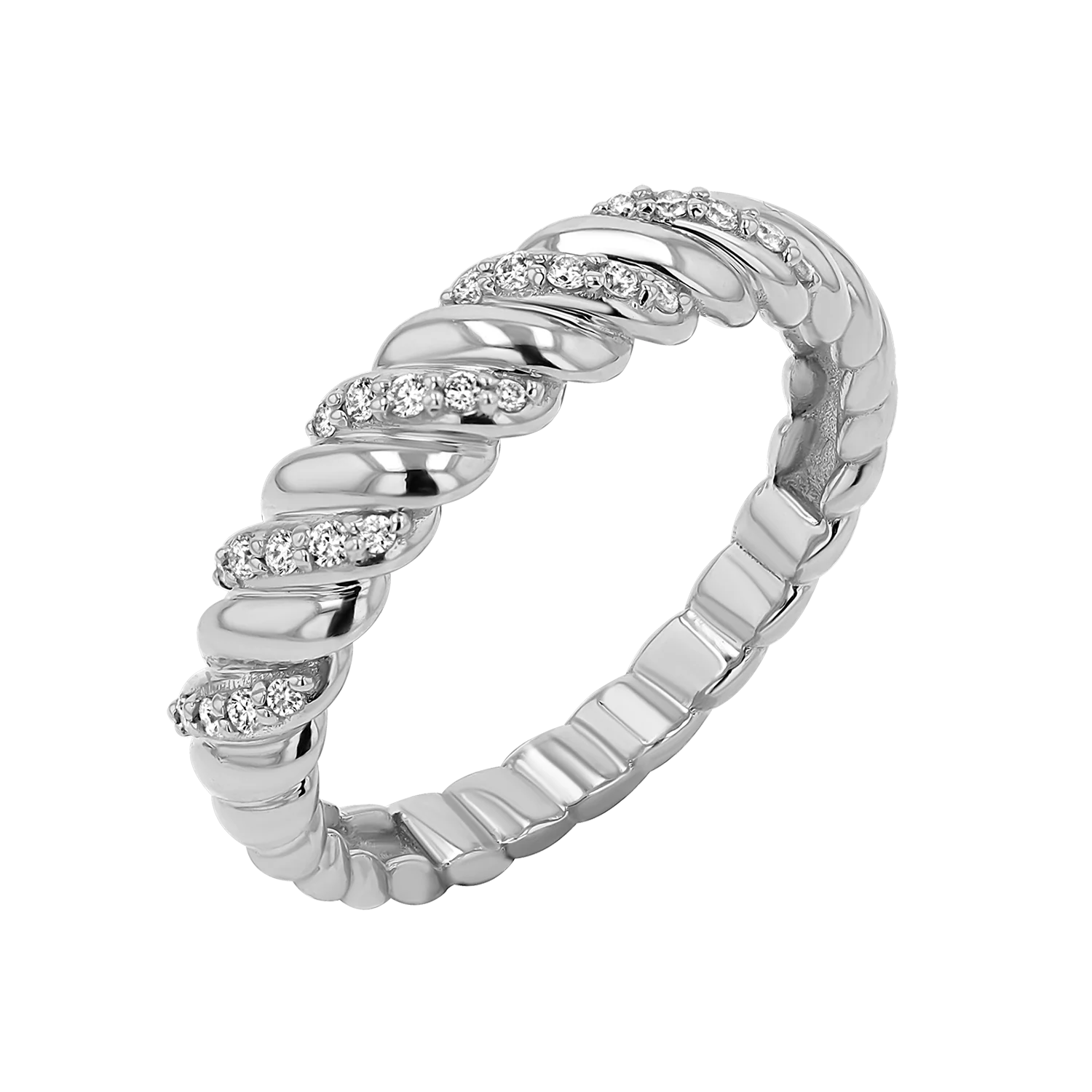 Wide Diamond Twist Ring - Image 2