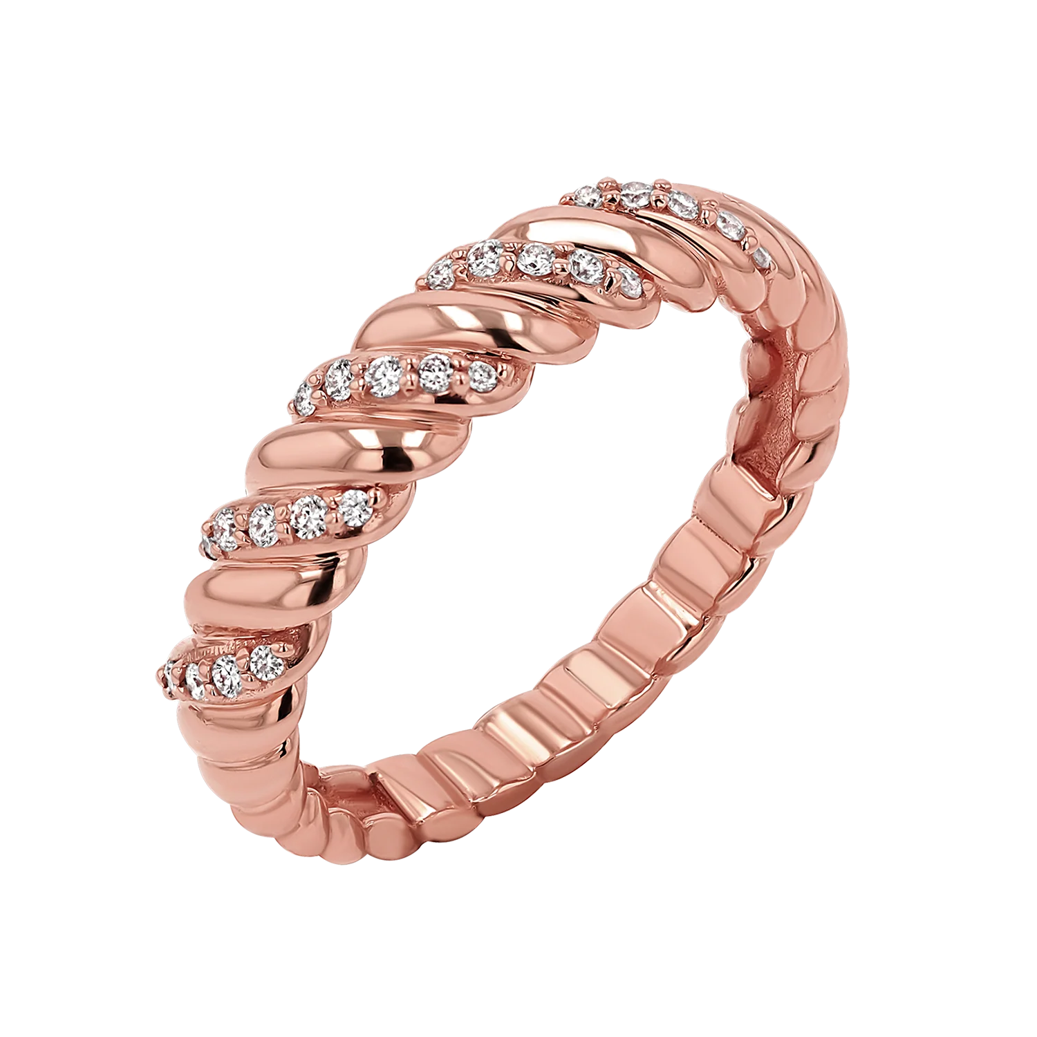 Wide Diamond Twist Ring - Image 3