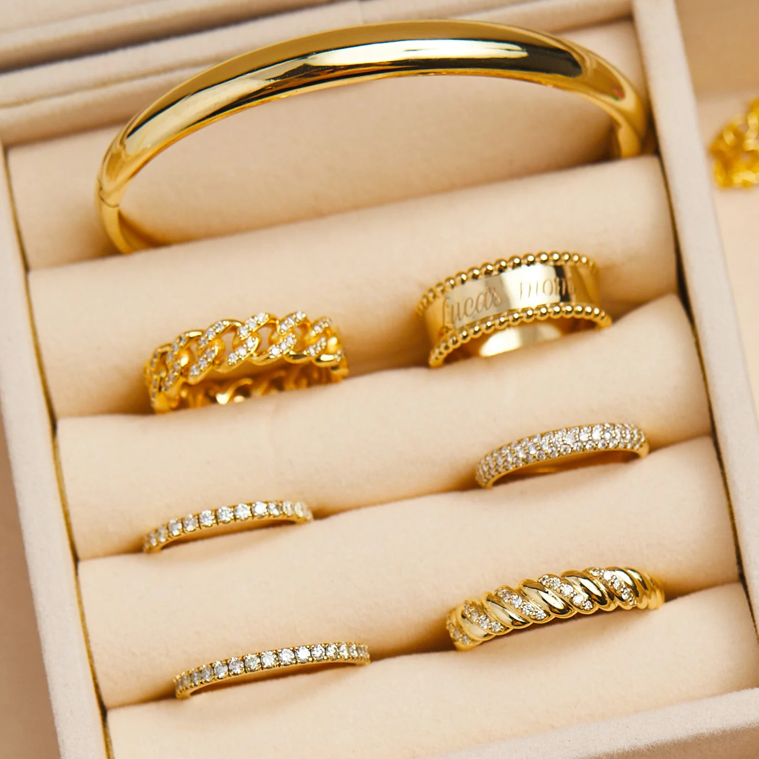 Wide Diamond Twist Ring - Image 4