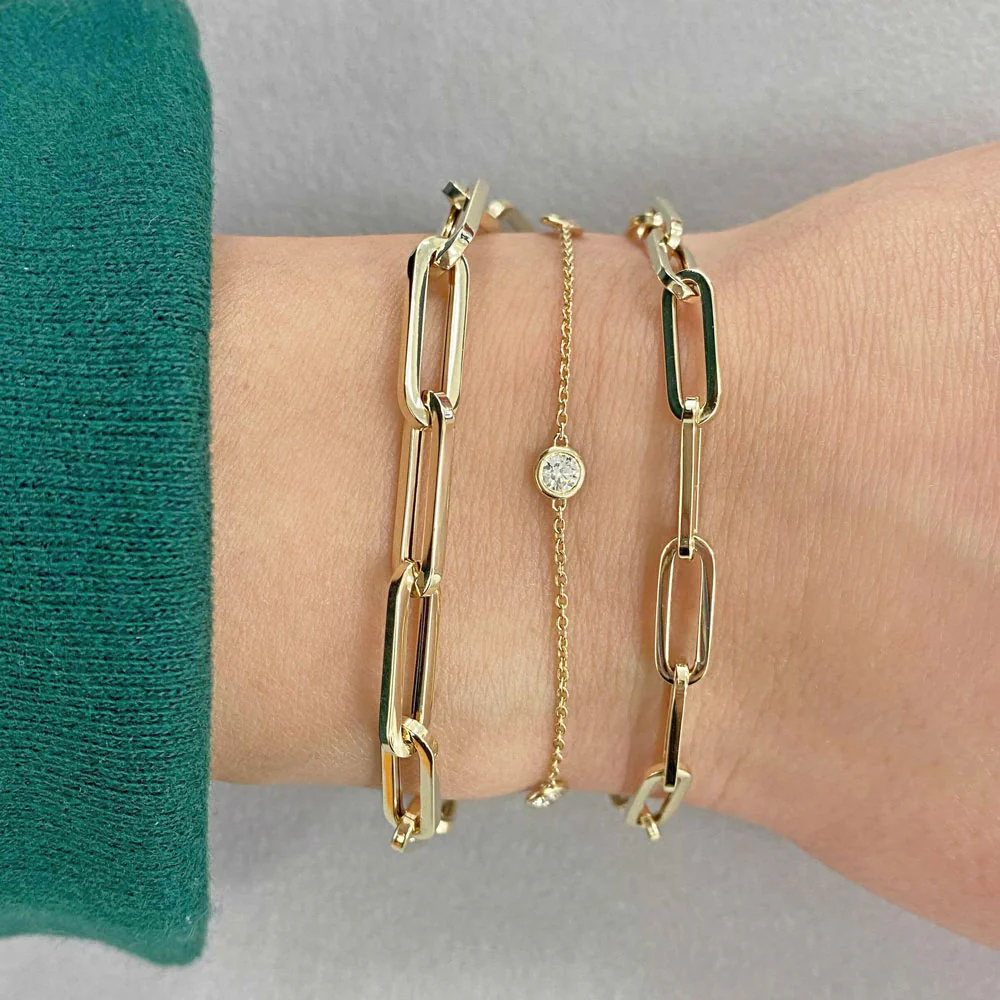 14K Grand Paper Clip Chain Bracelet - Image 7