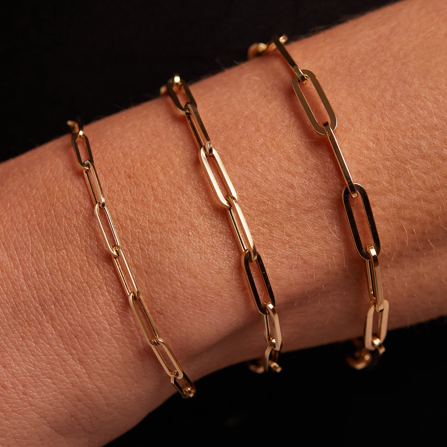 14K Grand Paper Clip Chain Bracelet - Image 9
