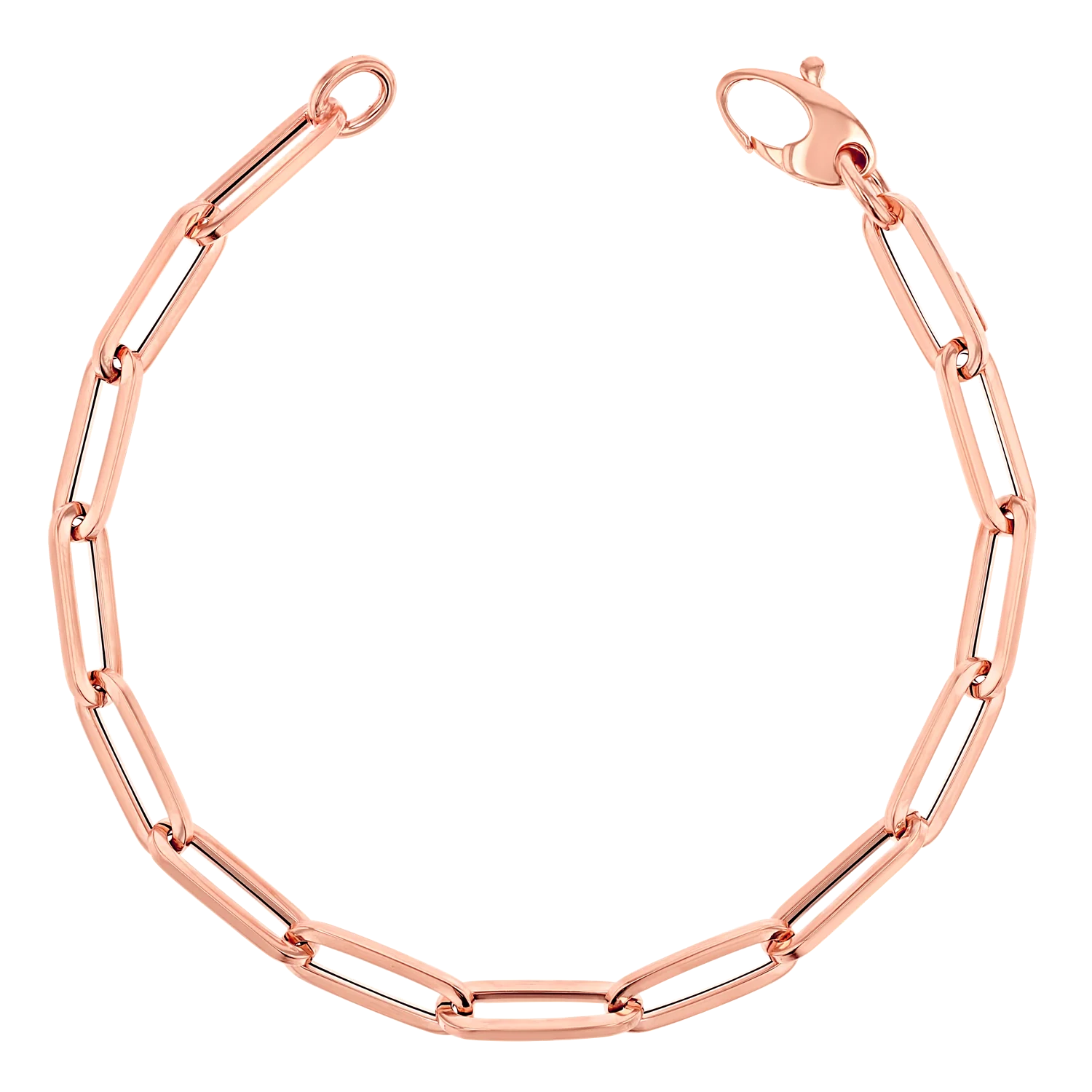 14K Large Paper Clip Chain Bracelet - Image 3