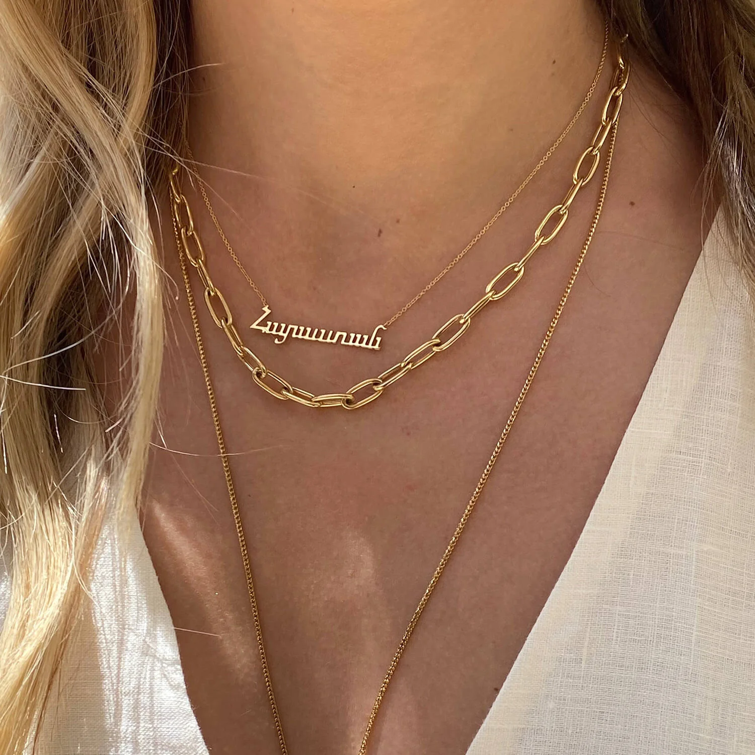 Personalized Armenian Letter Name Necklace - Image 5