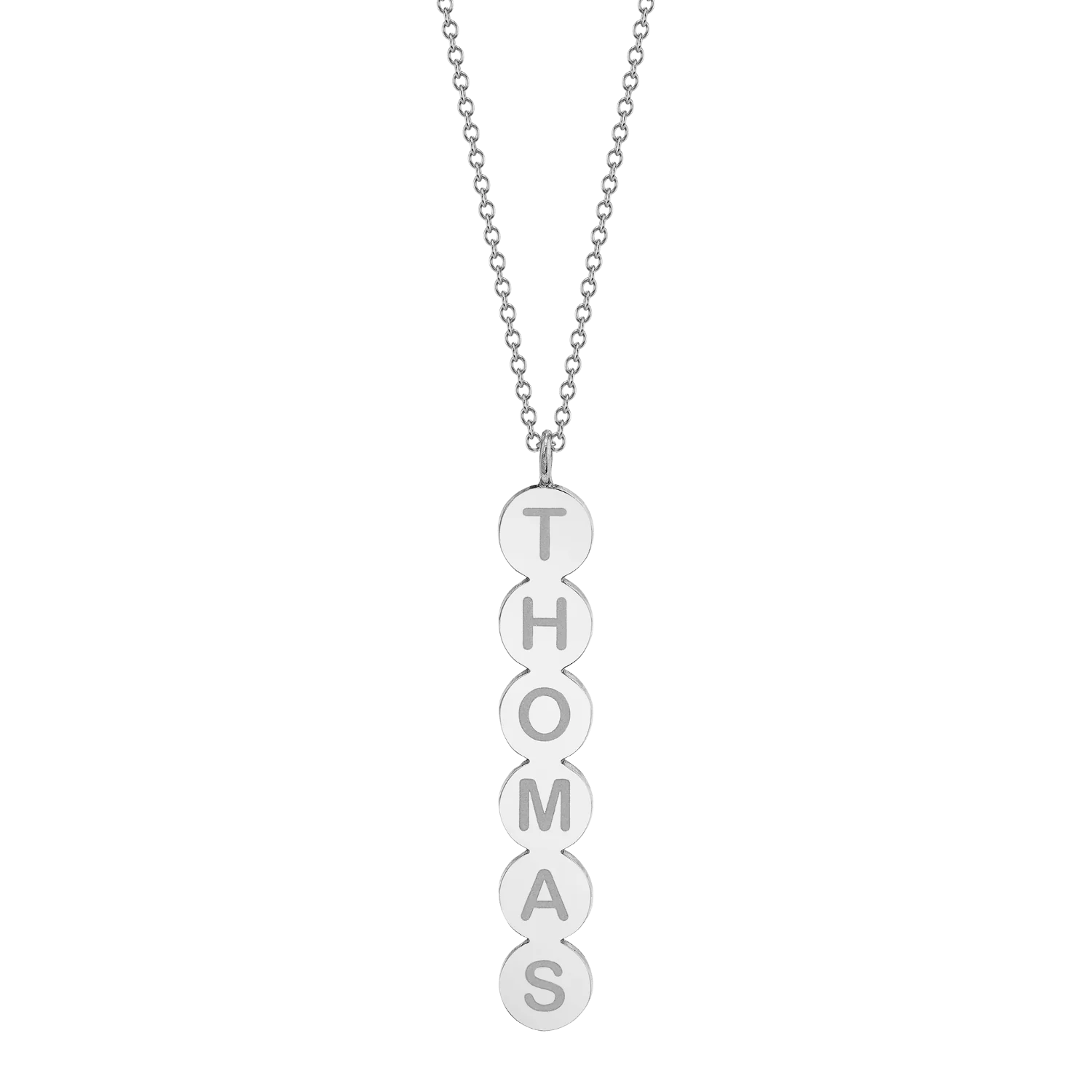 Bubble Round Vertical ID Necklace - Image 2