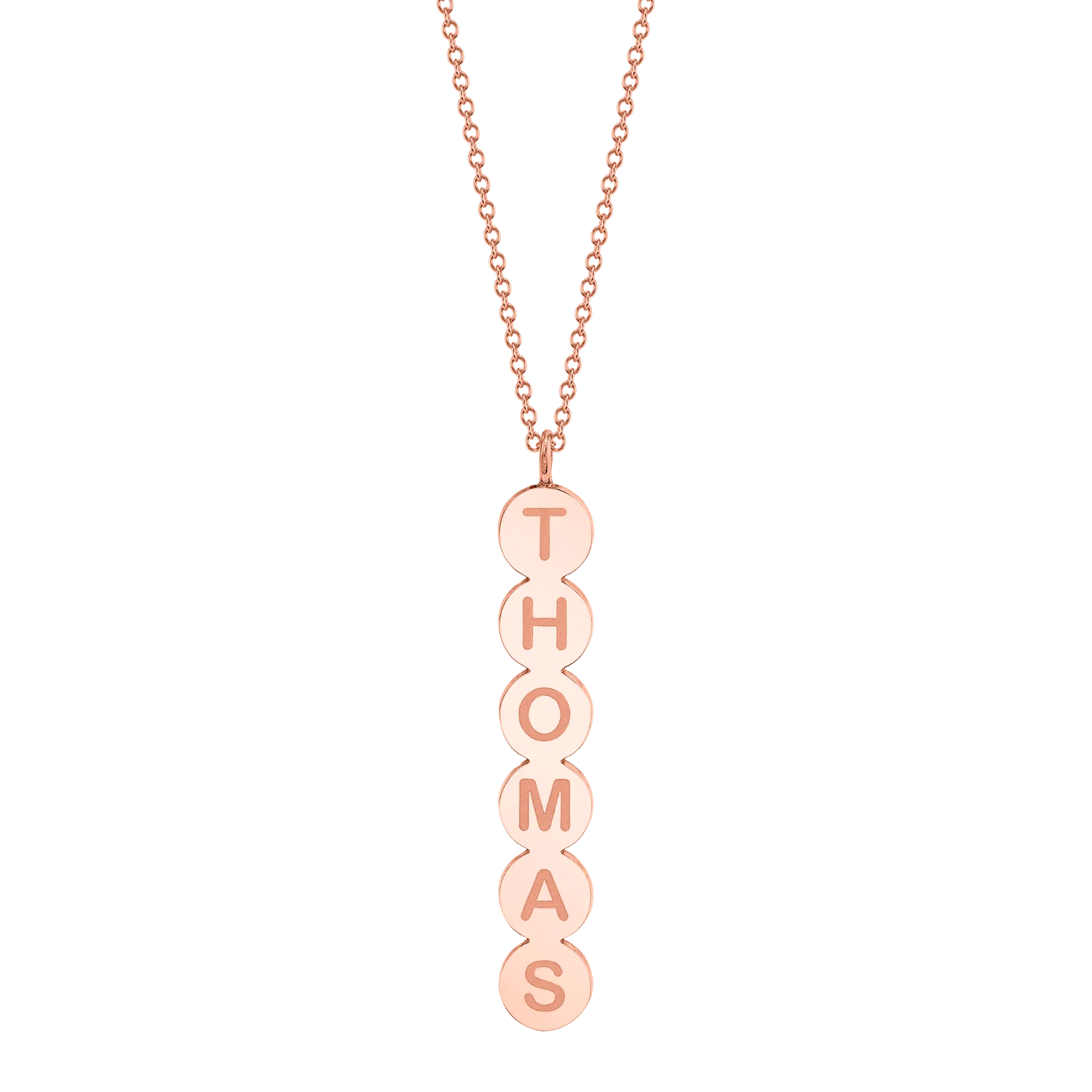 Bubble Round Vertical ID Necklace - Image 3