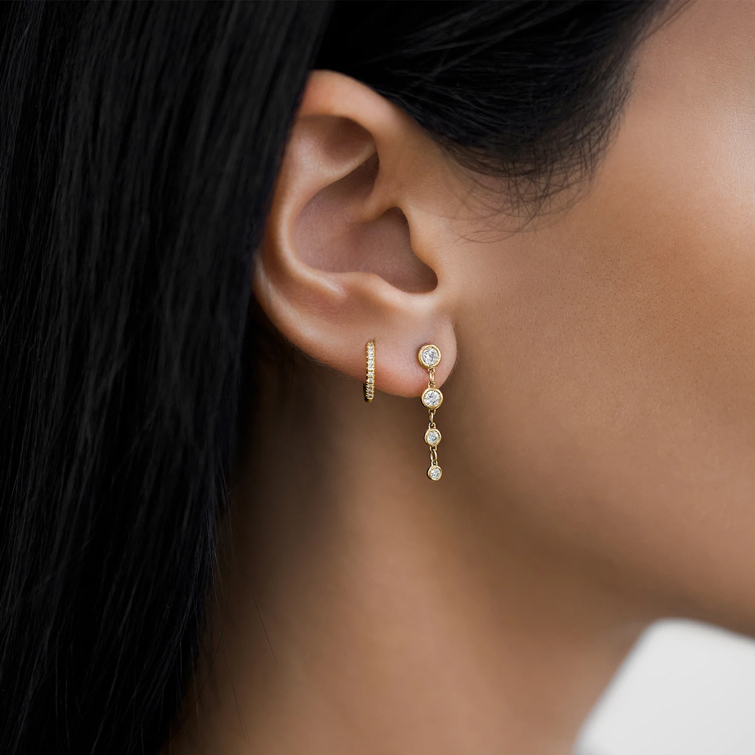 Classic Diamond Drop Earrings - Image 4