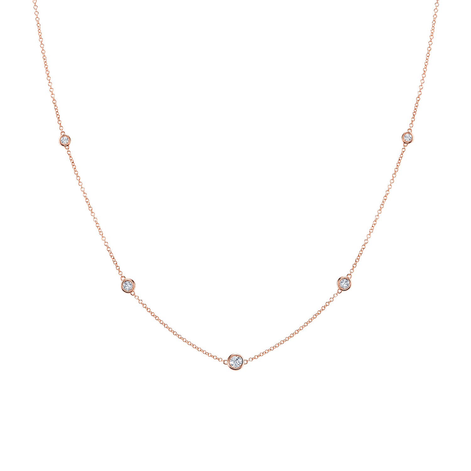 Diamond Bezel Strand Necklace - Image 3