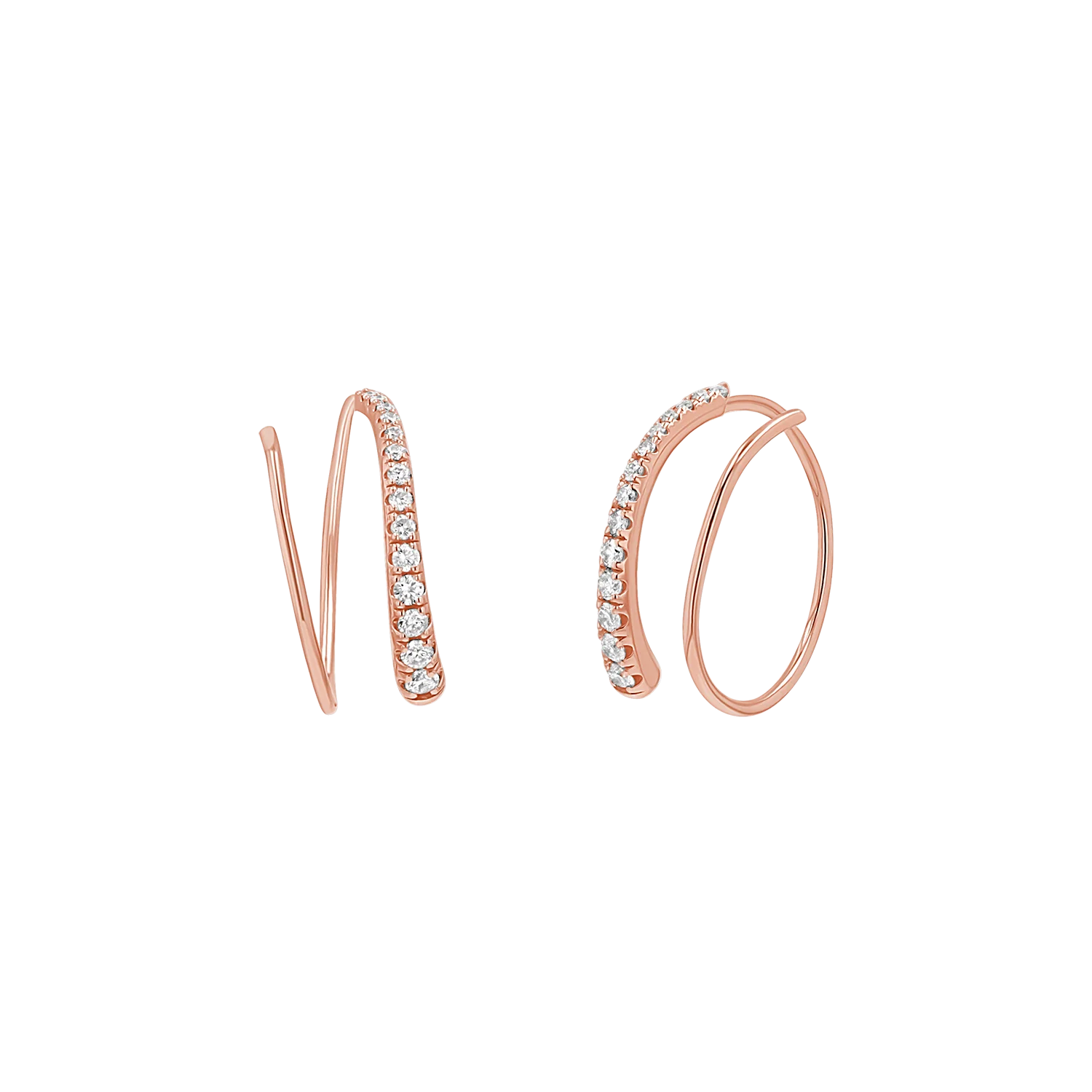 Diamond Coil Hoop Earrings - Image 3