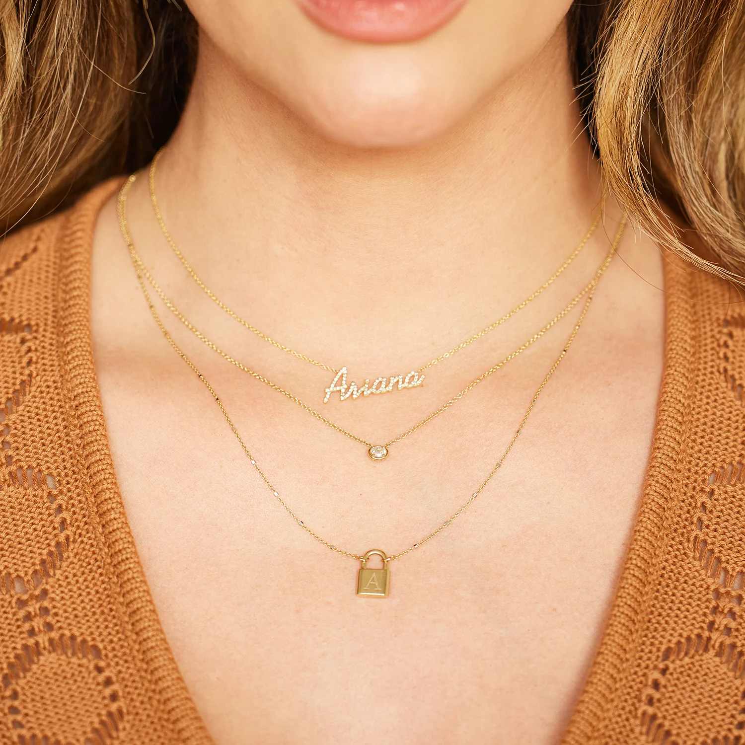 Diamond Custom Script Name Necklace - Image 9
