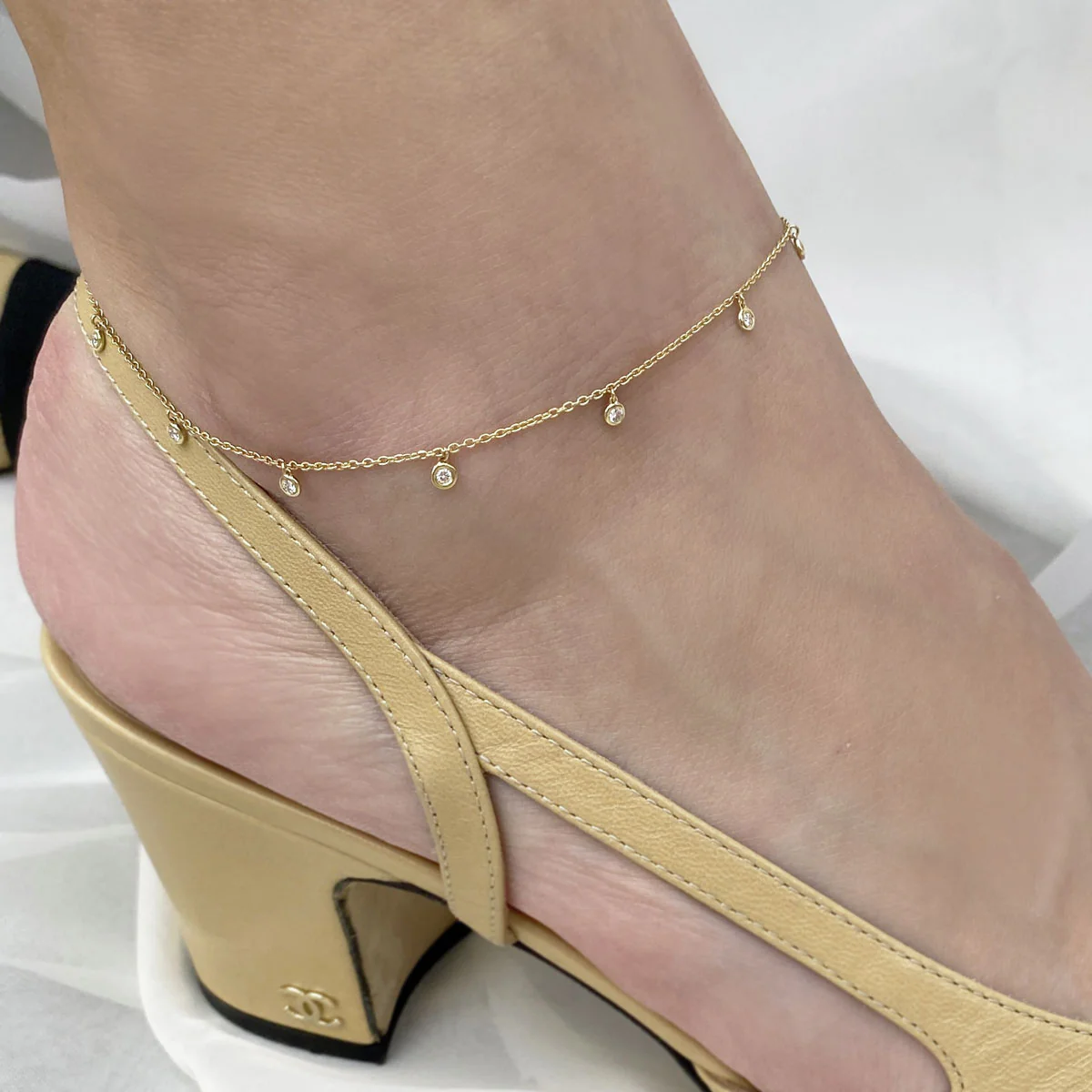 Diamond Drop Anklet - Image 4