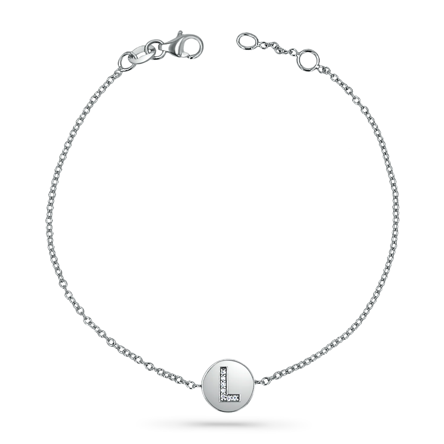 Diamond Initial Coin Bracelet - Image 2