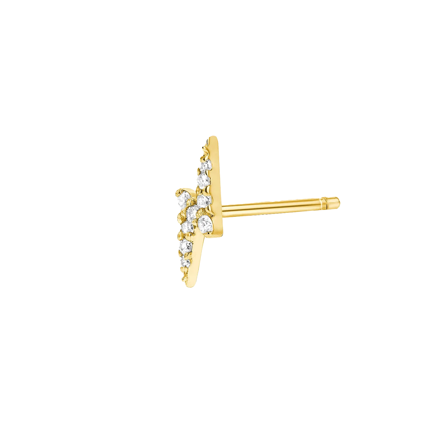 Diamond Lightning Bolt Stud Earrings - Image 4