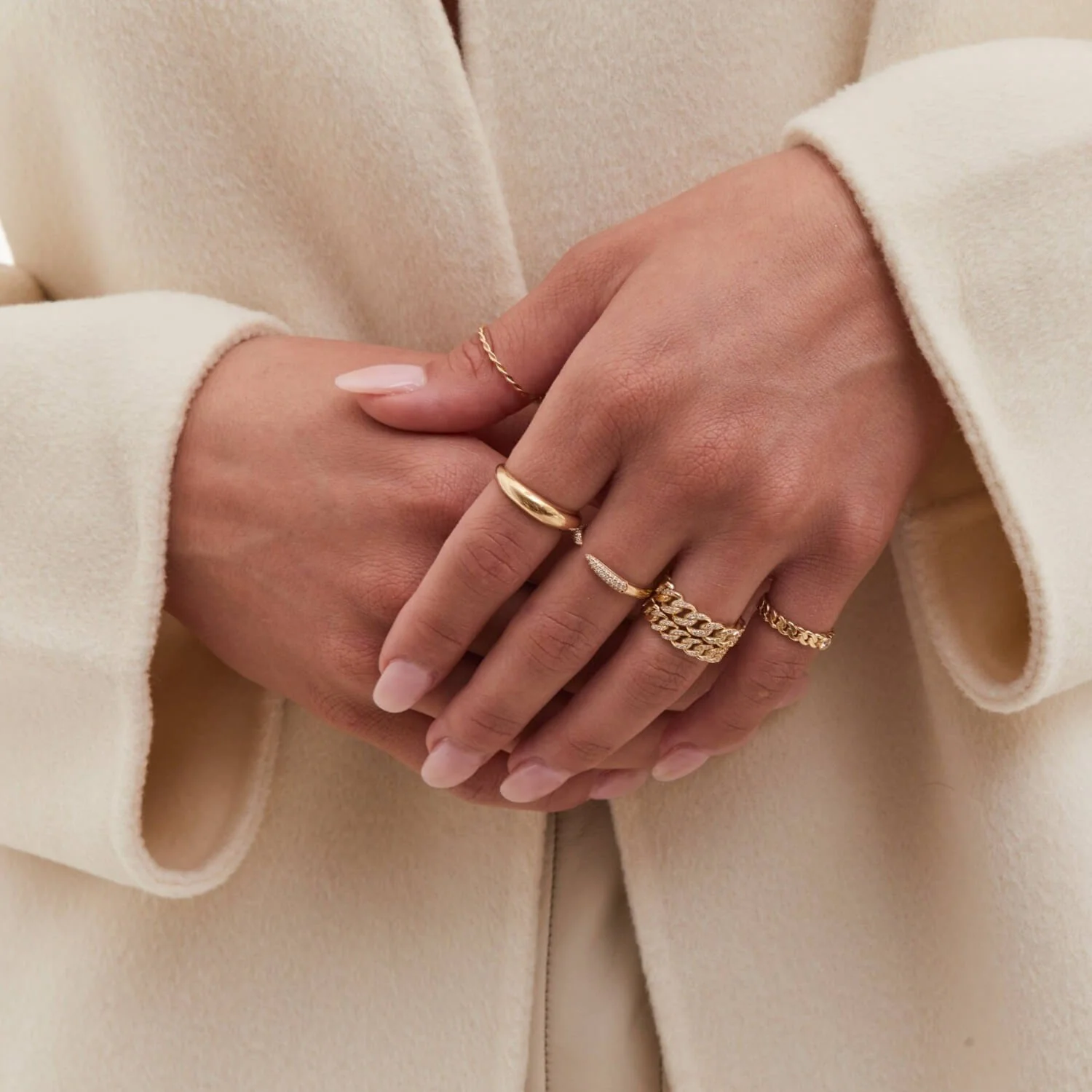 Diamond Solitaire Cuban Link Ring - Image 5