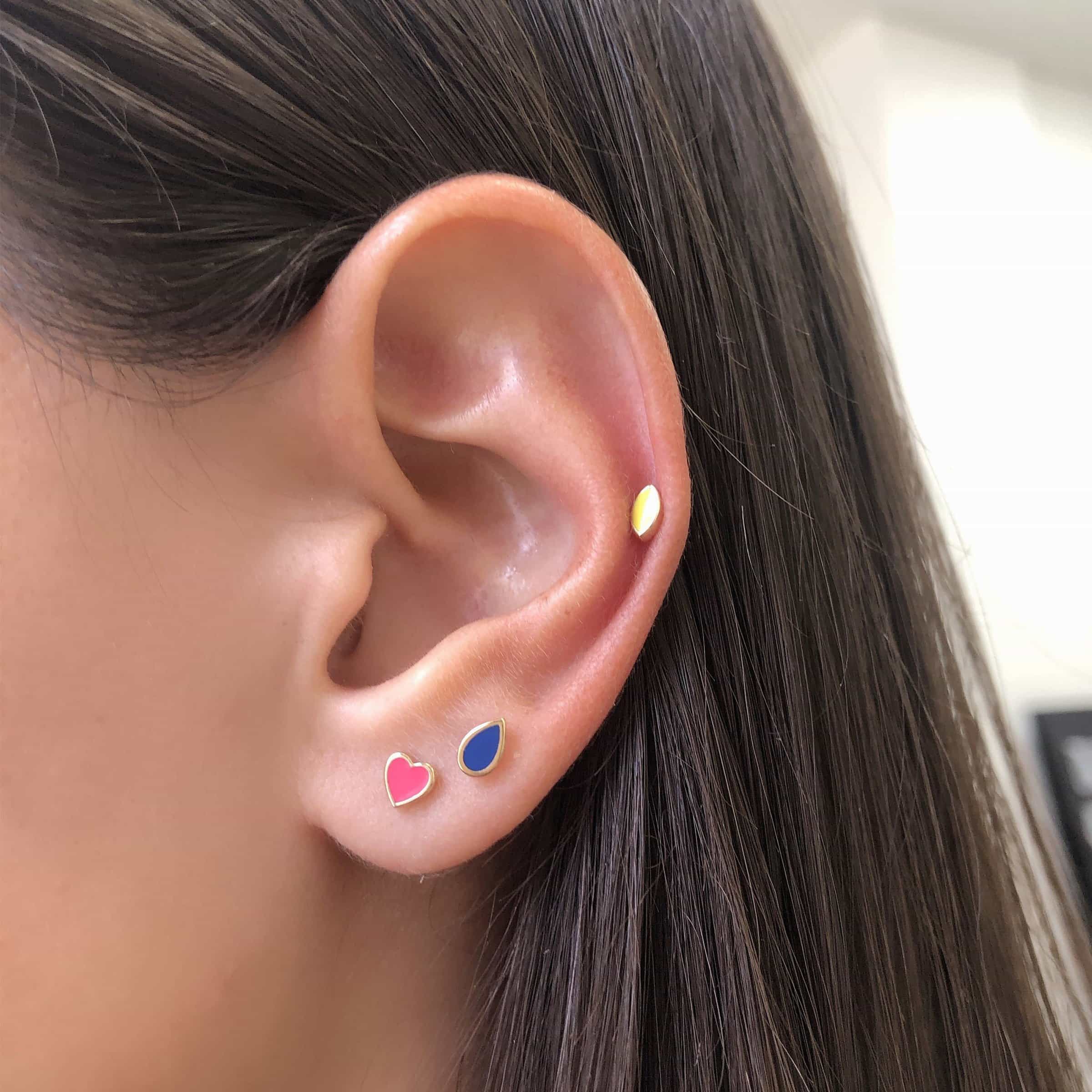 Enamel Heart Shape Studs - Image 5
