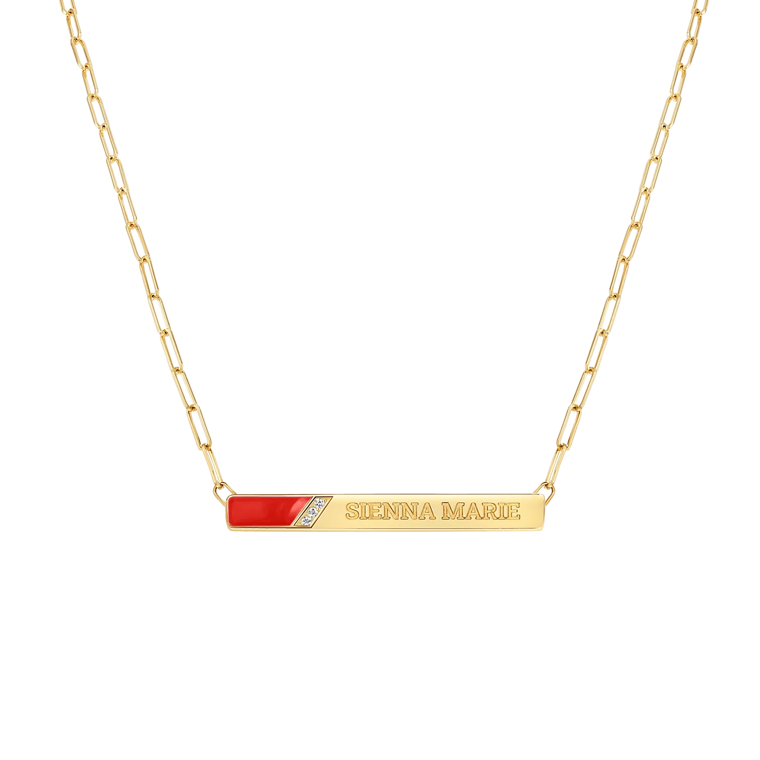 Slash Engravable Necklace with Diamond Accents - Image 12