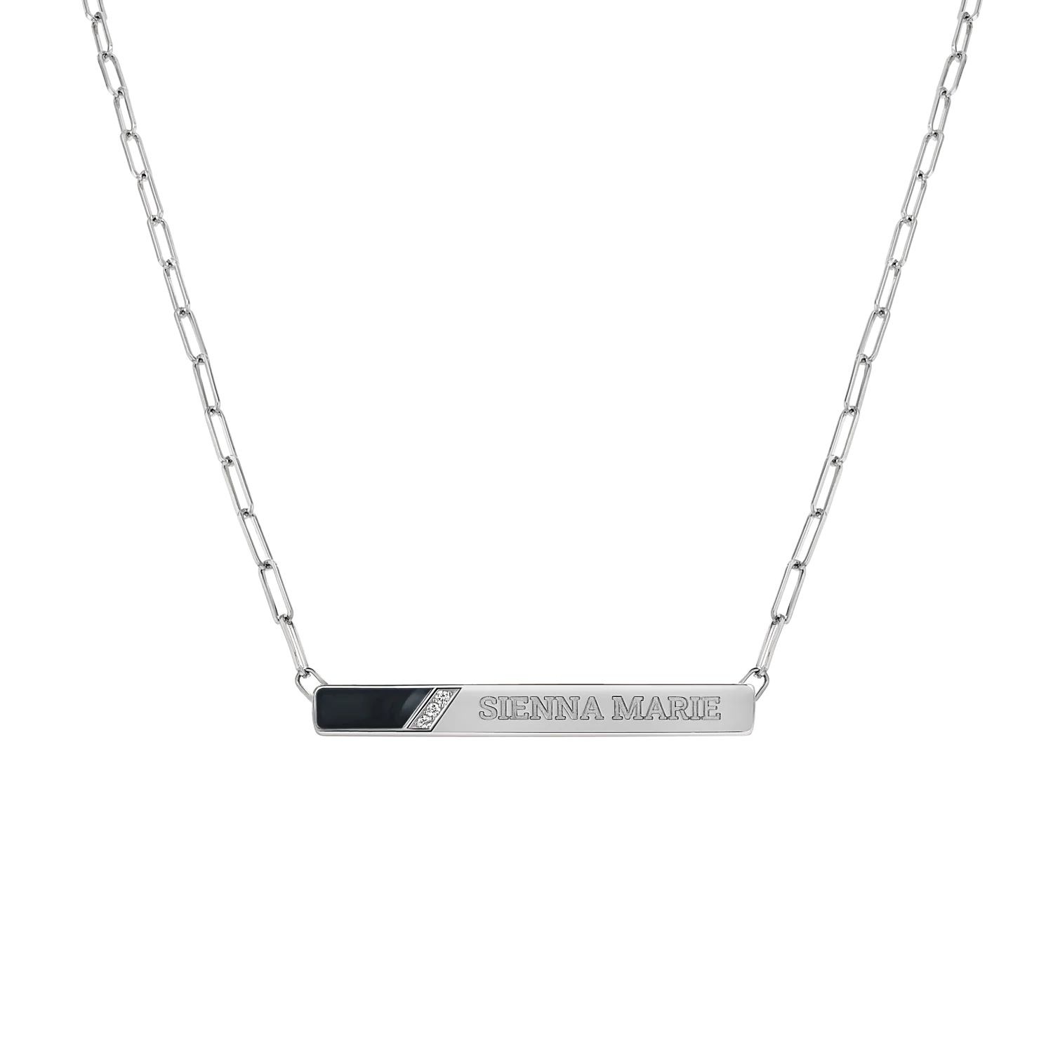 Slash Engravable Necklace with Diamond Accents - Image 18