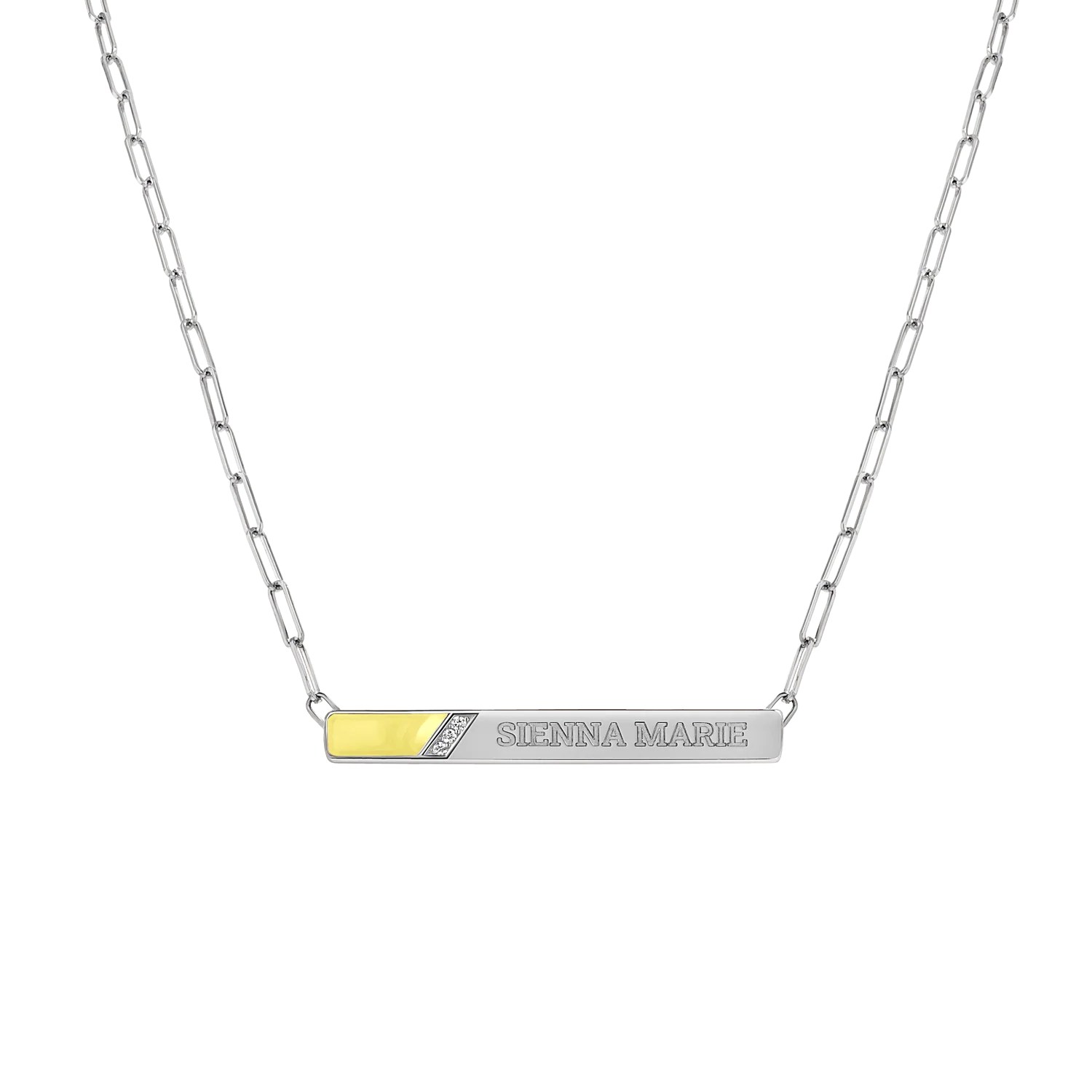 Slash Engravable Necklace with Diamond Accents - Image 22