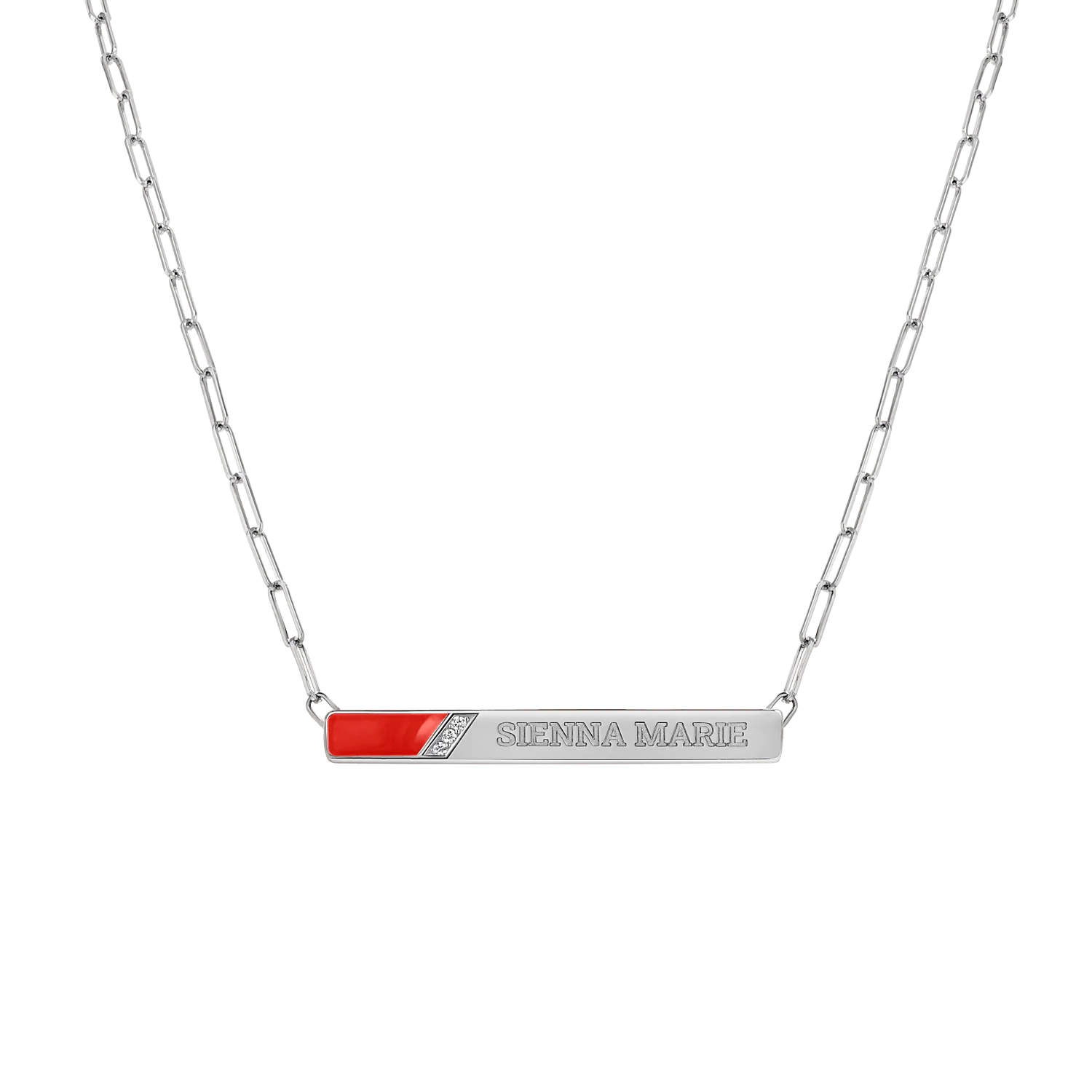 Slash Engravable Necklace with Diamond Accents - Image 24