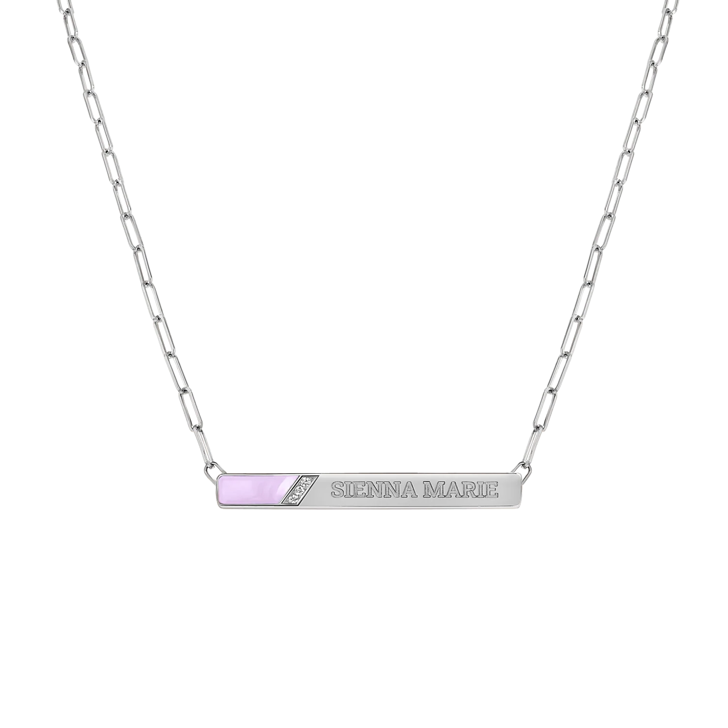 Slash Engravable Necklace with Diamond Accents - Image 25