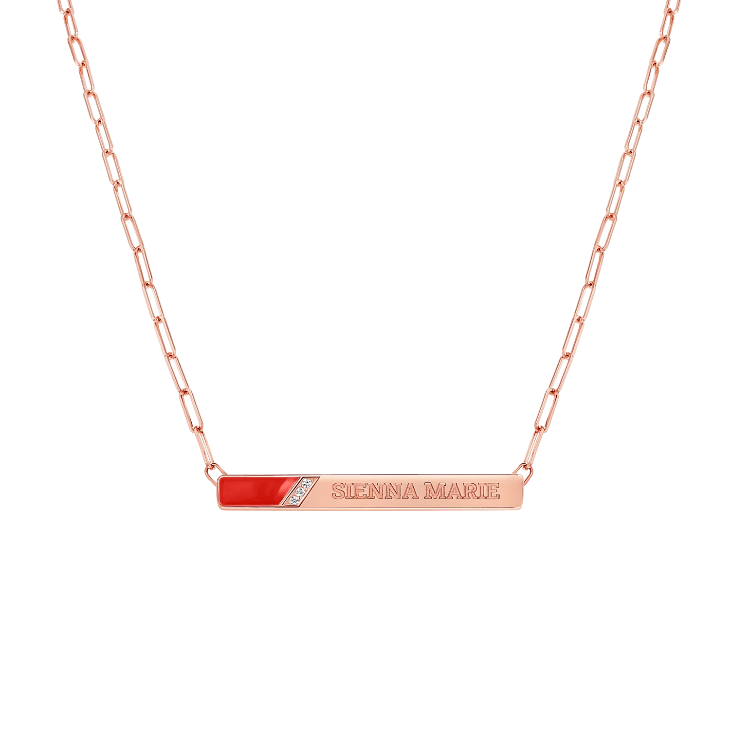 Slash Engravable Necklace with Diamond Accents - Image 35