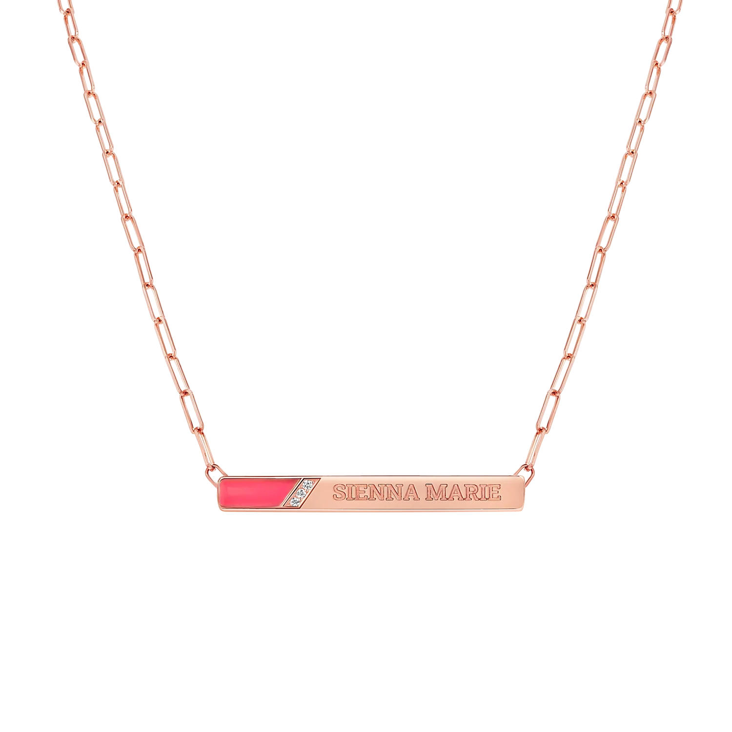 Slash Engravable Necklace with Diamond Accents - Image 4