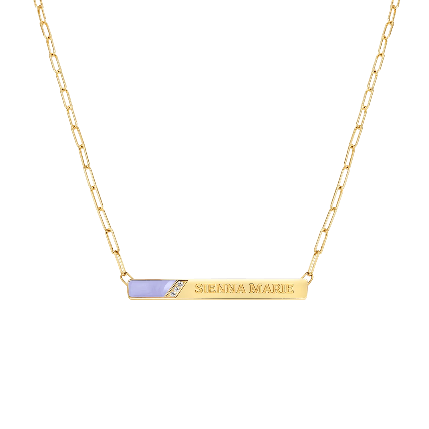 Slash Engravable Necklace with Diamond Accents - Image 5