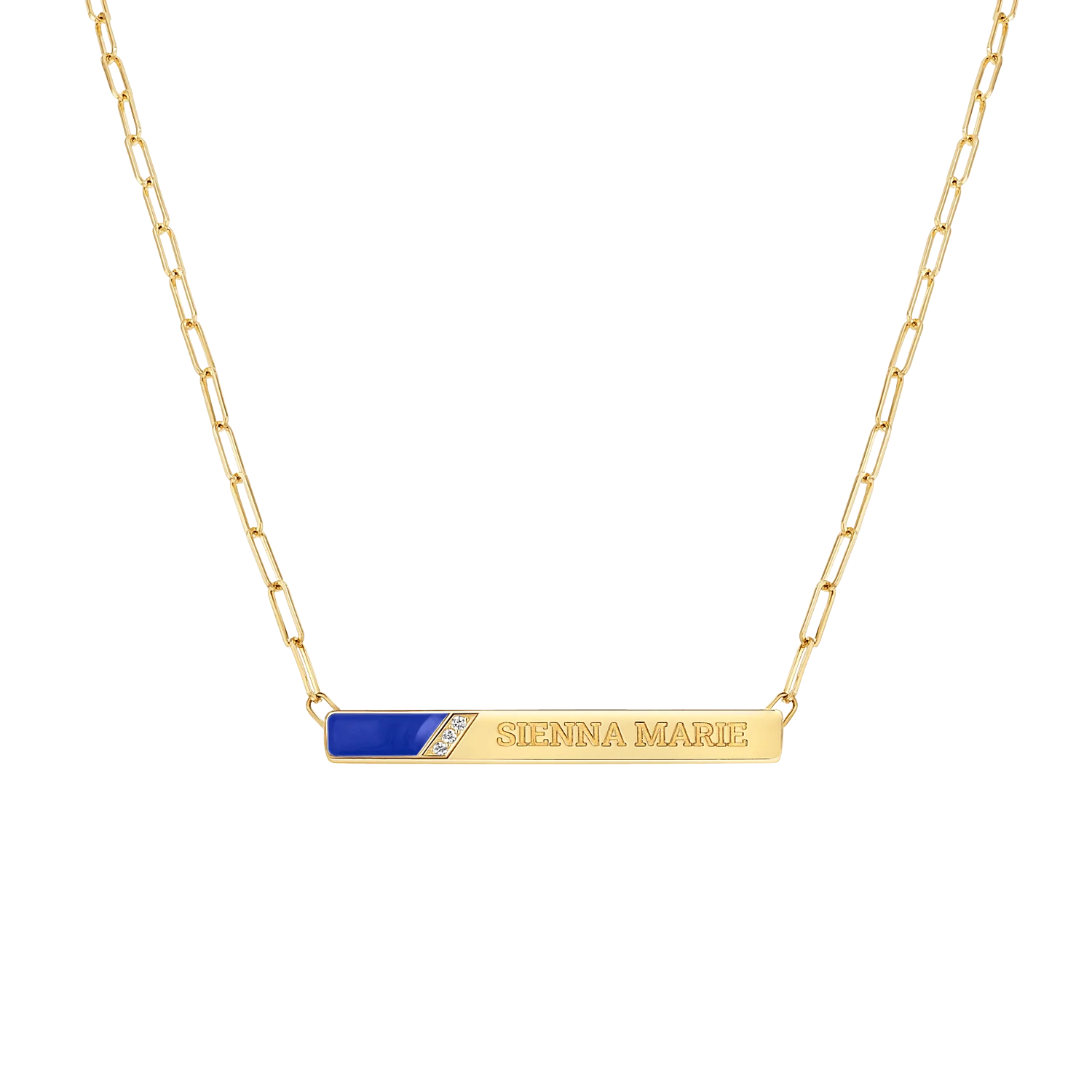Slash Engravable Necklace with Diamond Accents - Image 8