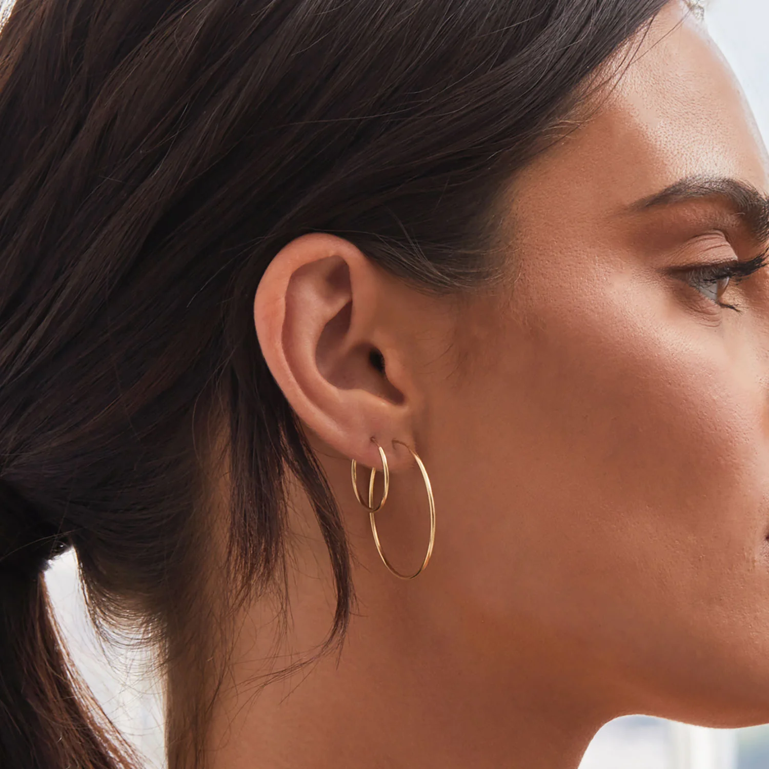 Endless Gold Hoop Earrings - Image 13