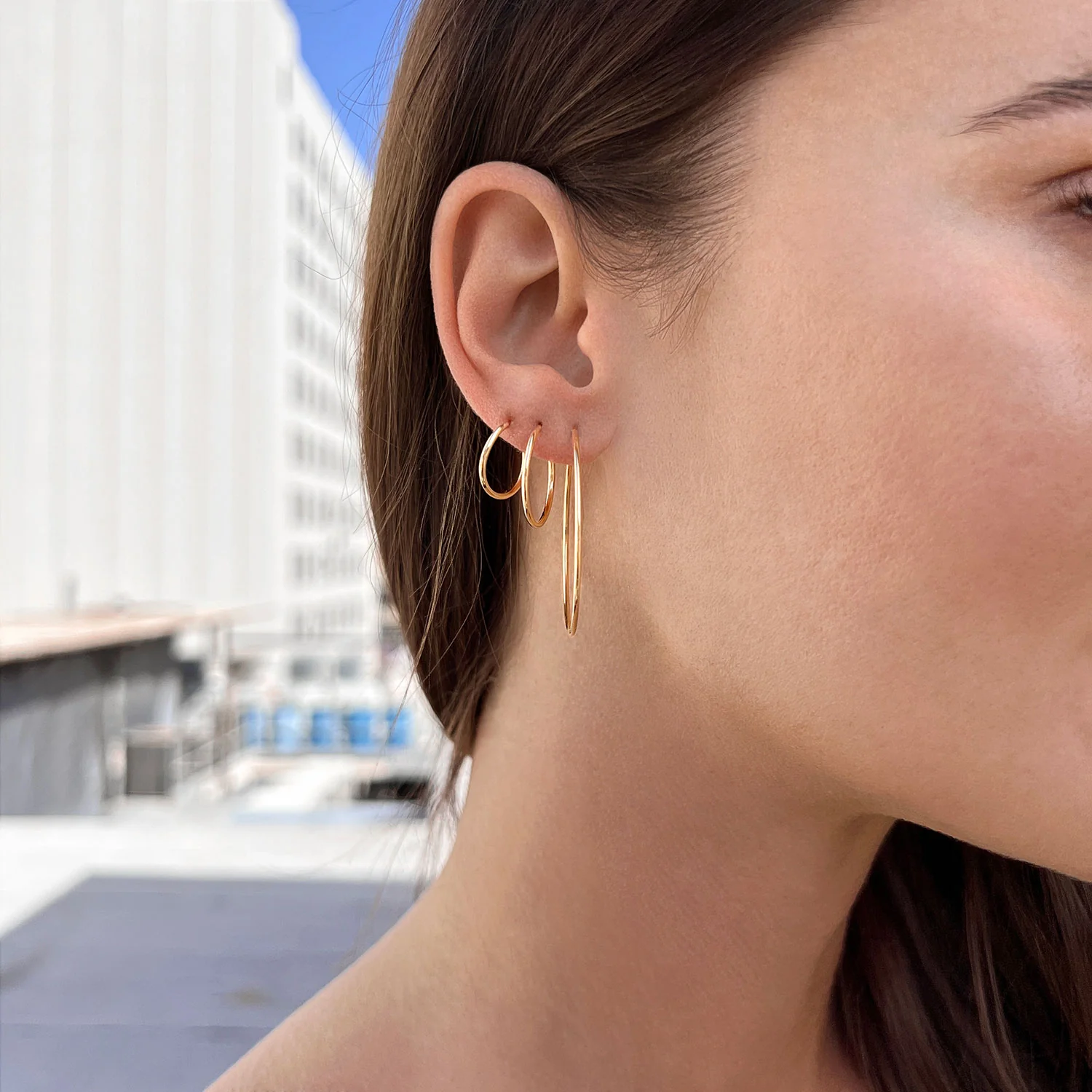 Endless Gold Hoop Earrings - Image 16