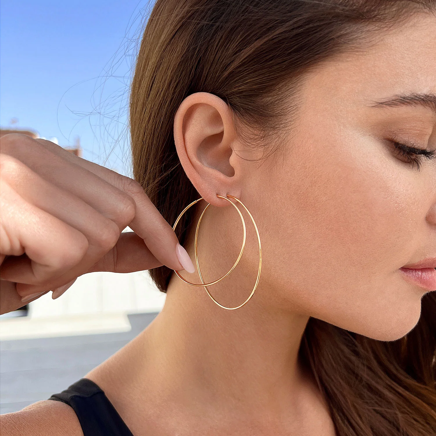 Endless Gold Hoop Earrings - Image 17