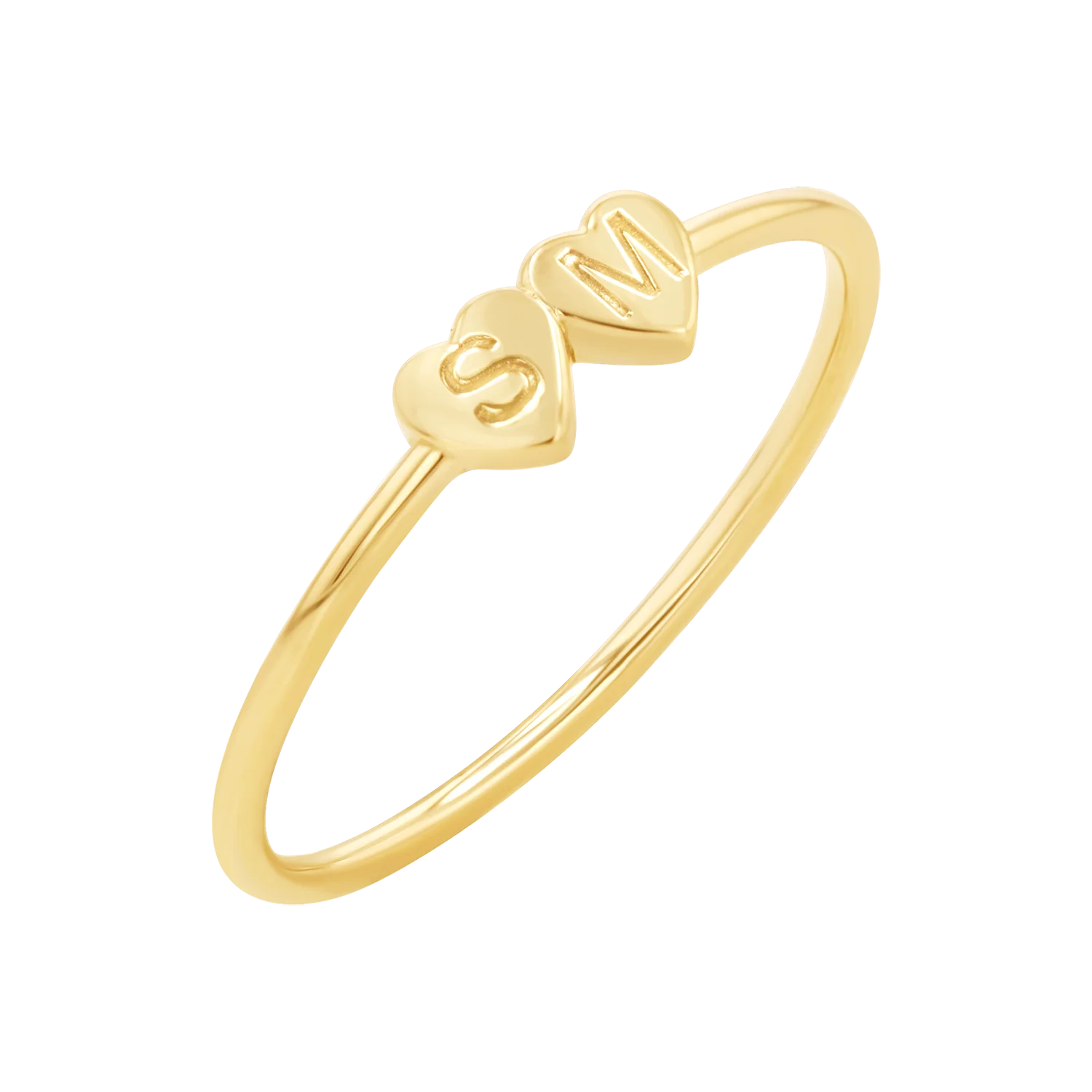 Engravable Letter Heart Stacking Ring - Image 4