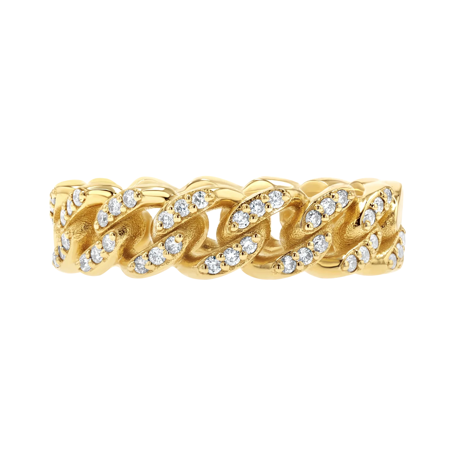Grand Cuban Link Diamond Pave Ring - Image 4
