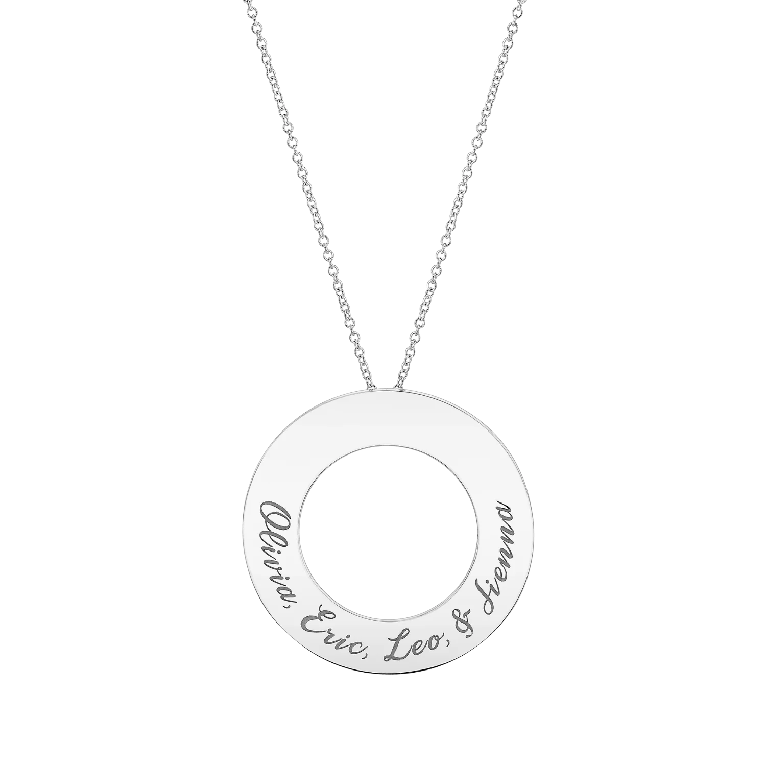 Engraved Circle Disc Necklace - Image 2
