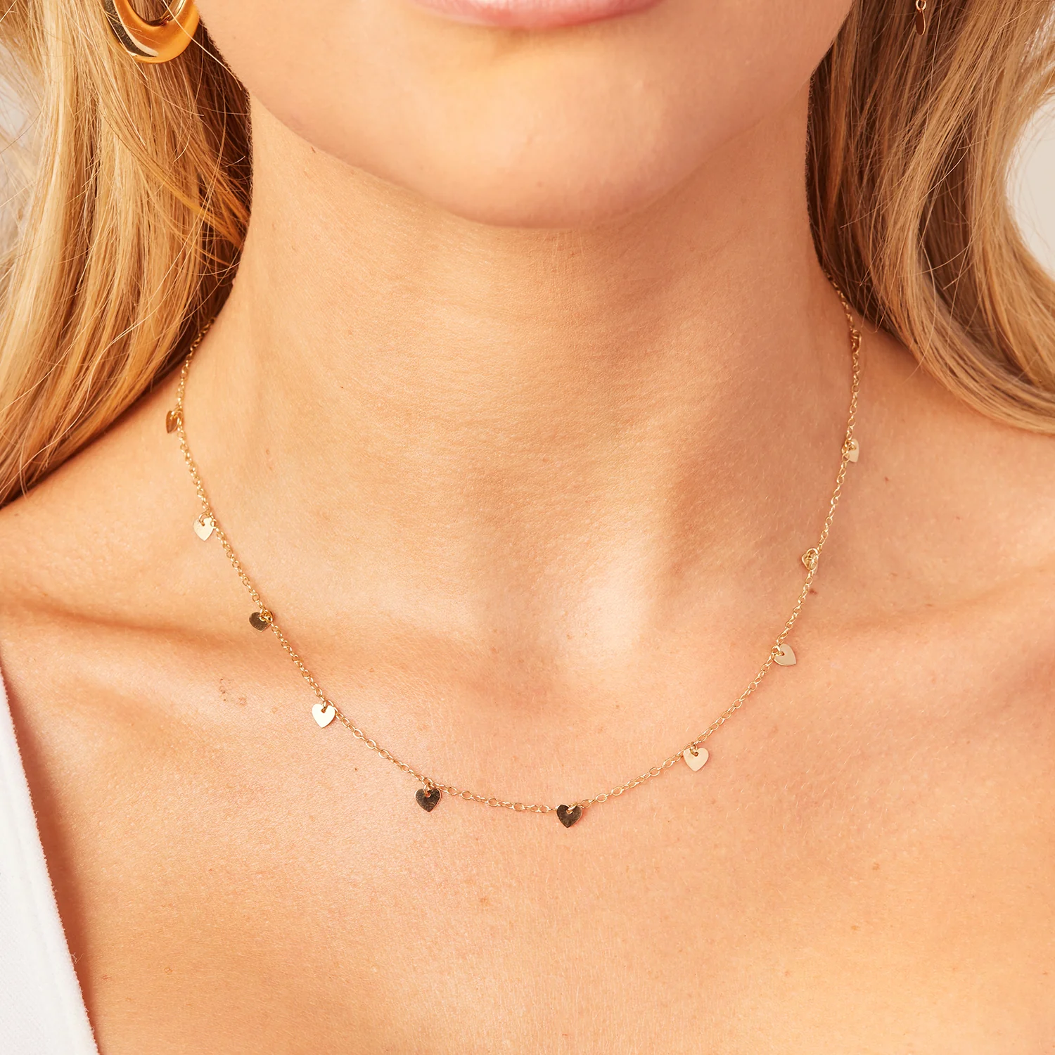 Heart Station Chain Necklace - Image 3
