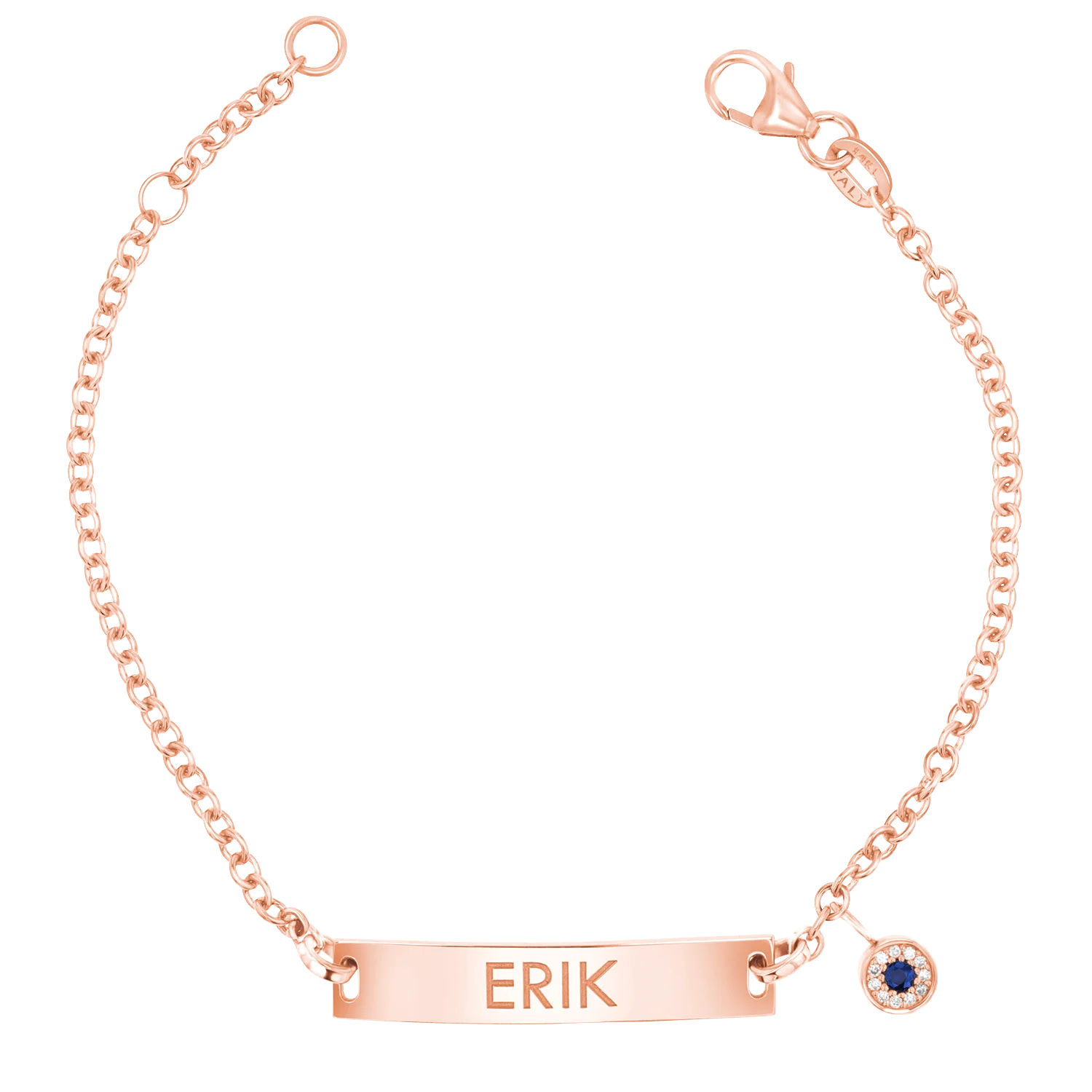 Kids Classic Engravable ID Bracelet with Round Eye Charm - Image 3