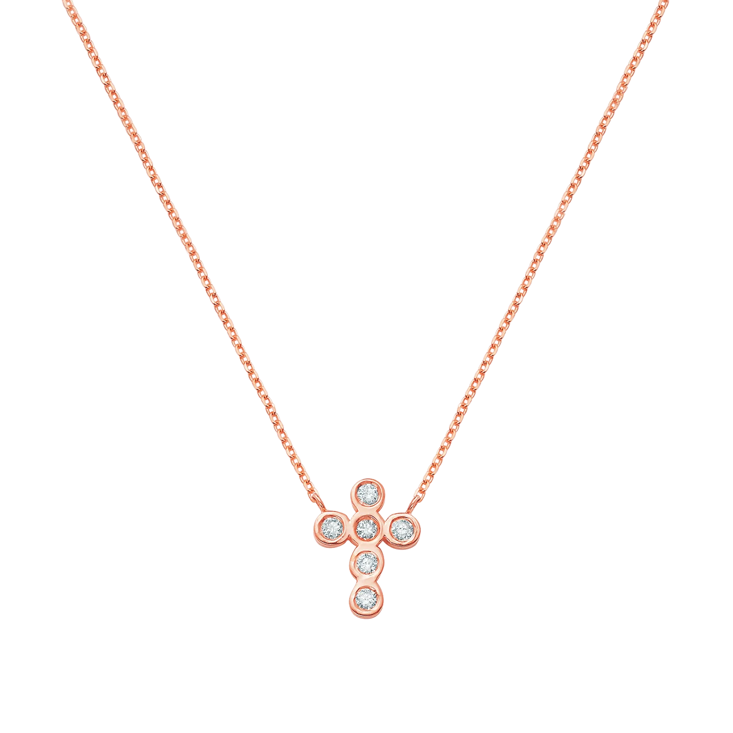 Kids Diamond Bezel Cross Necklace - Image 3