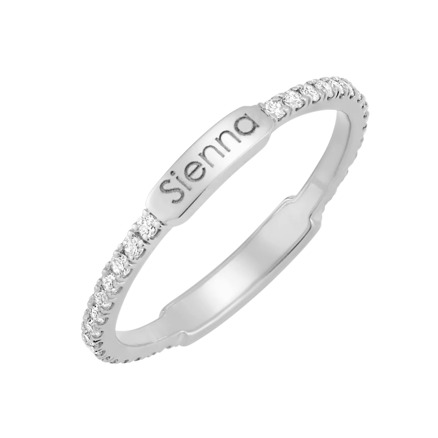 Kids Diamond U-Pave Engraved Ring - Image 2