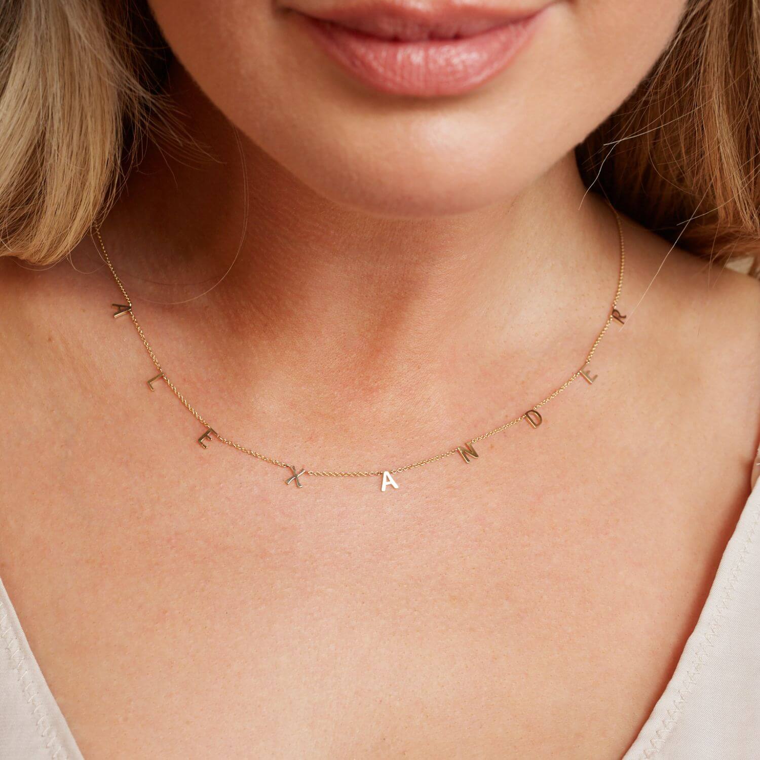 Kids Mini Spaced Letter Necklace - Image 4