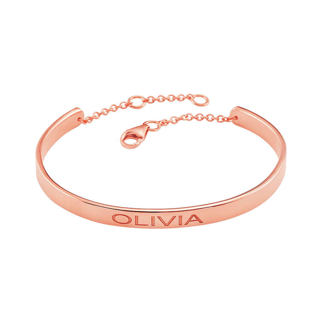 Kids Signature Engravable Cuff ID Bracelet - Image 3