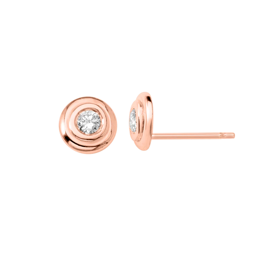 Step Bezel Solitaire Earrings - Image 3