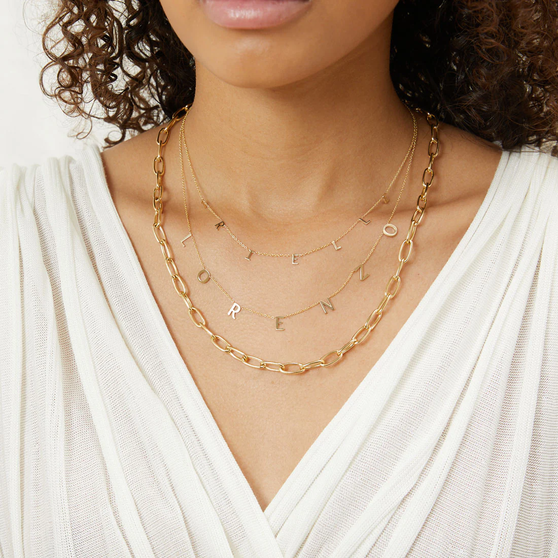 Mini Spaced Letter Necklace - Image 4