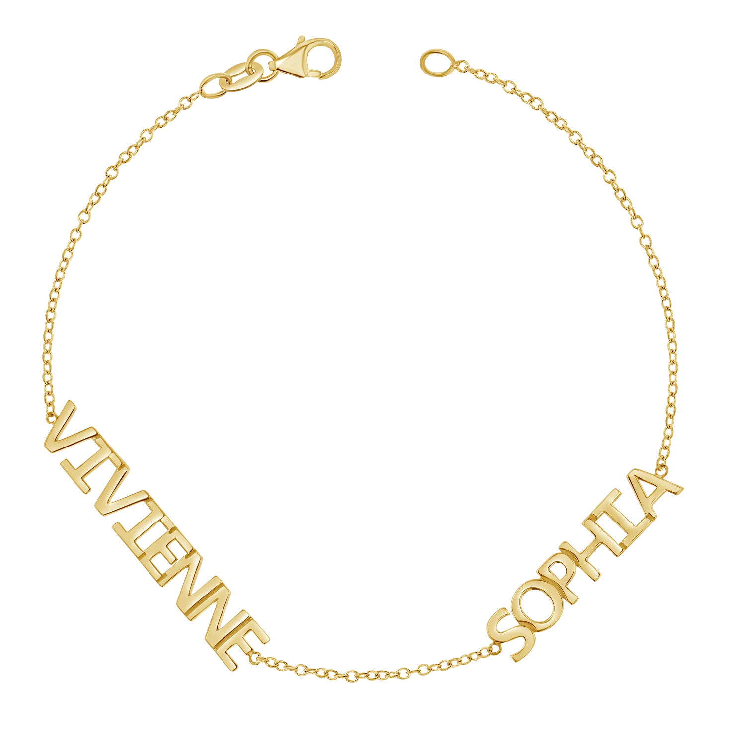 Multi Block Letter Name Bracelet - Image 4