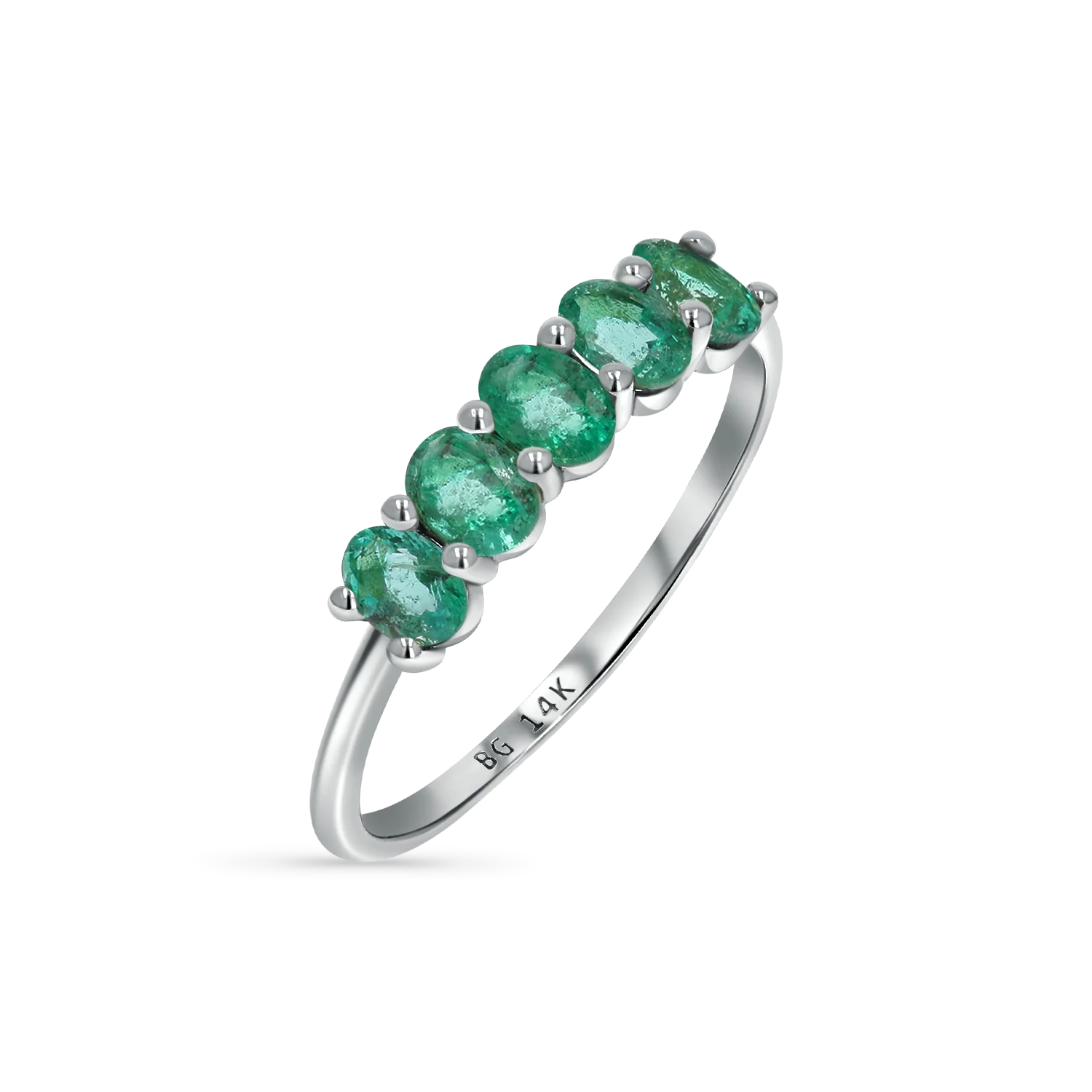 Oval Emerald Five-Stone Ring - Image 2