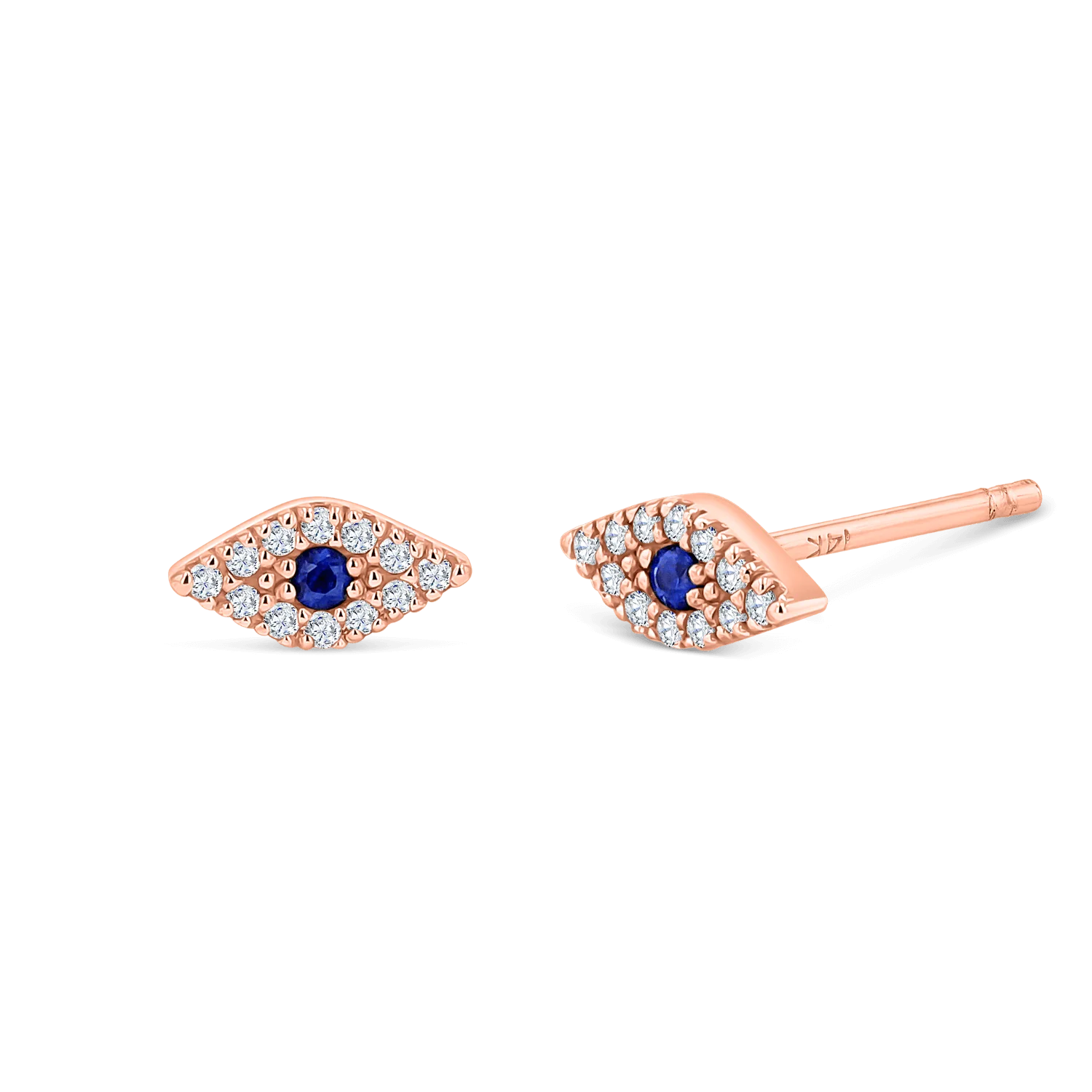 Pave Diamond Evil Eye Earrings - Image 3
